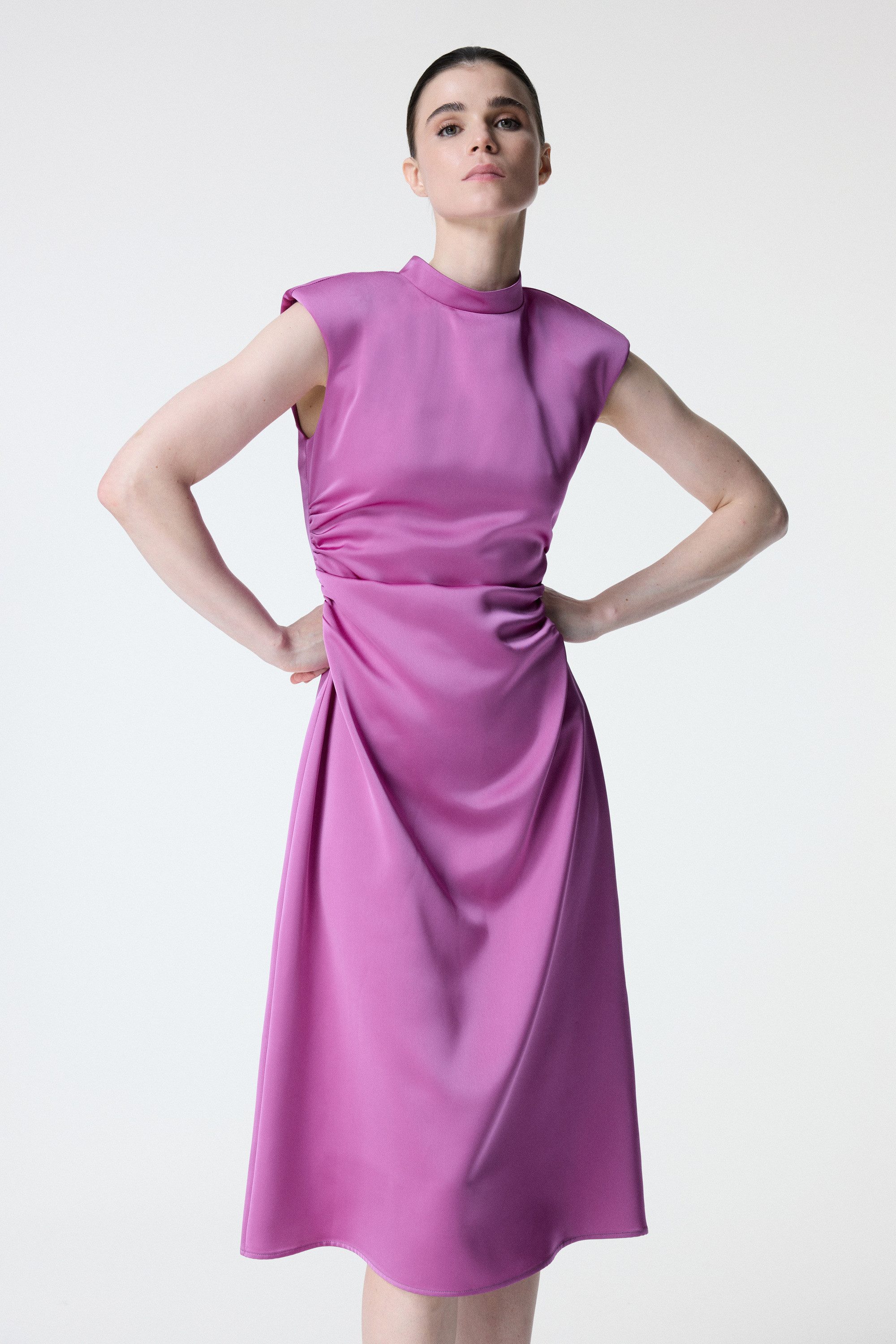 adL Maxikleid Kleid mit seitlichen Raffungen