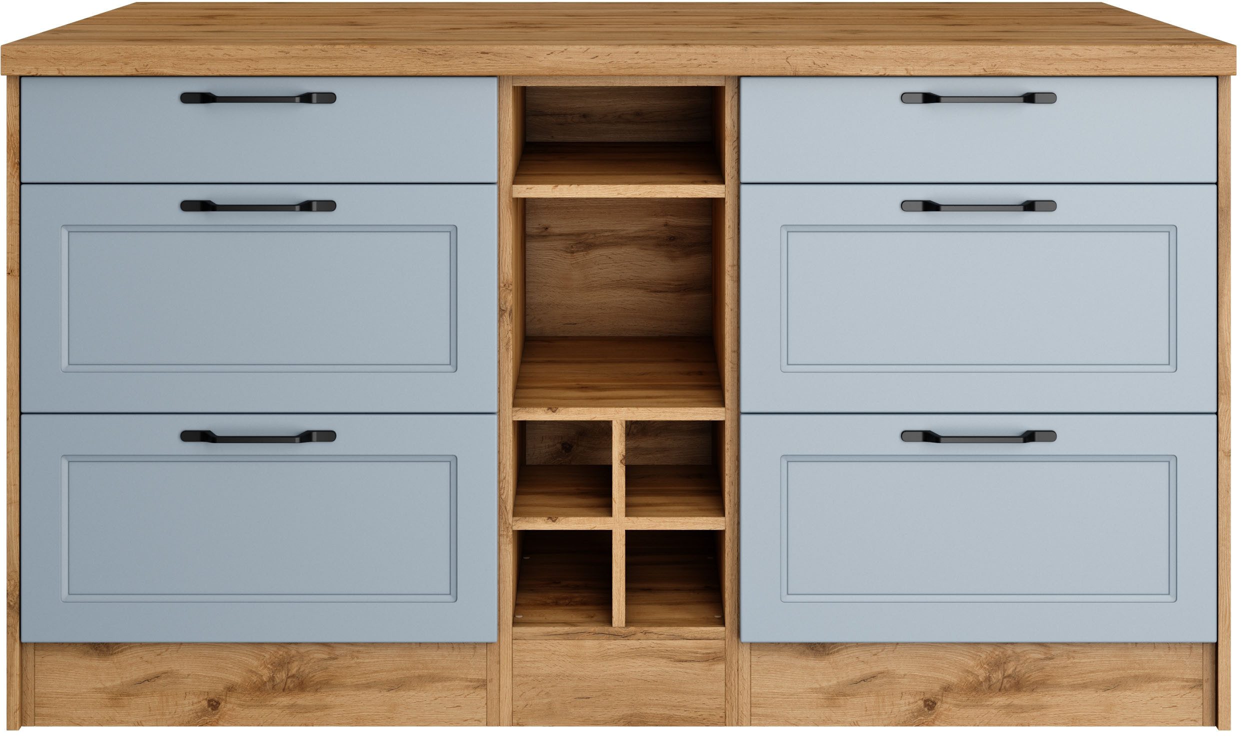 KOCHSTATION Kücheninsel "KS-Lana, Breite 153 cm" MDF-Fronten, Arbeitsplatte günstig online kaufen