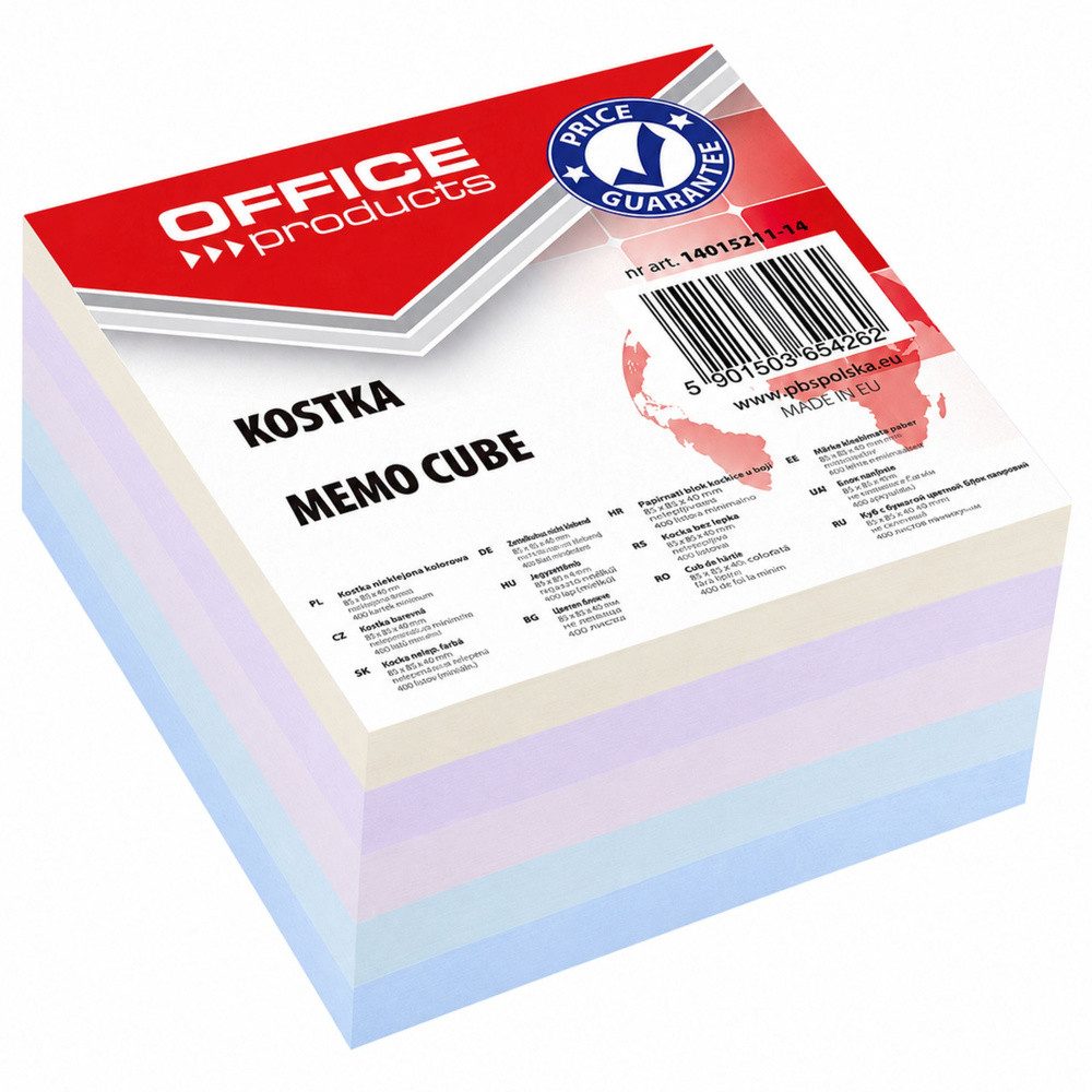 LEAN TOYS Notizblock Zettelblock Notizwürfel Schreibtischzubehör, 400 Blatt, 80 g/m², Farbmix, für Zettelboxen
