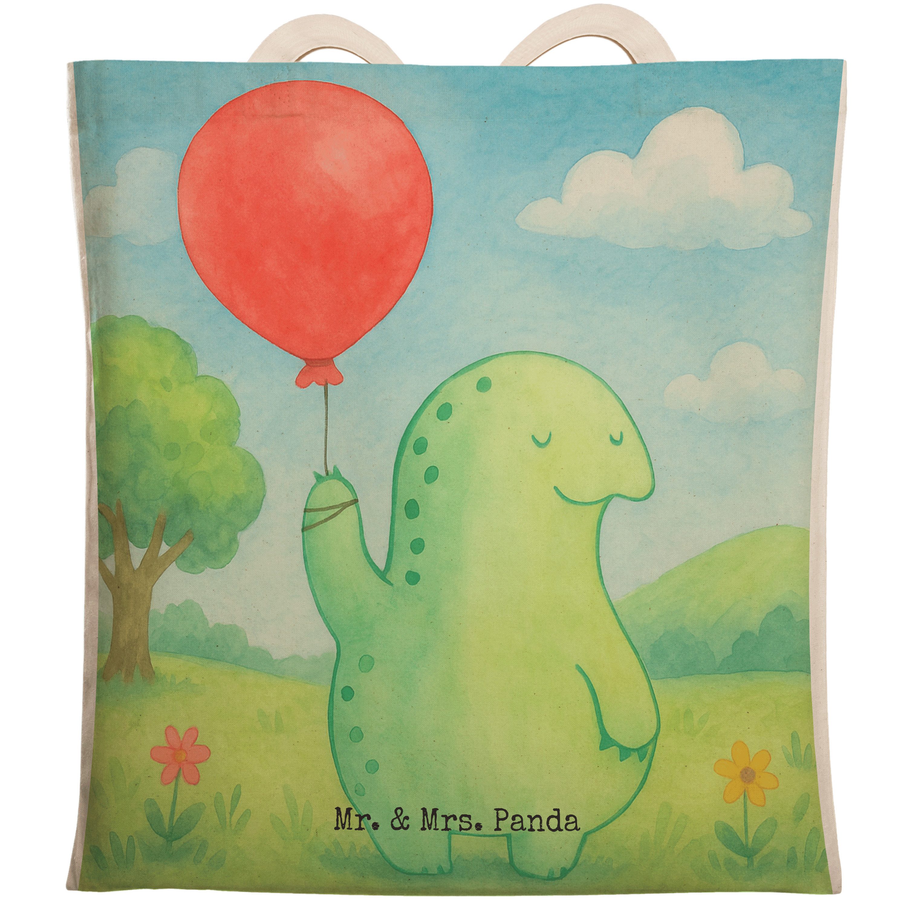 Tragetasche Schildkröte Luftballon Design, Tote Bag, Weiß, Tasche, Schildkröten