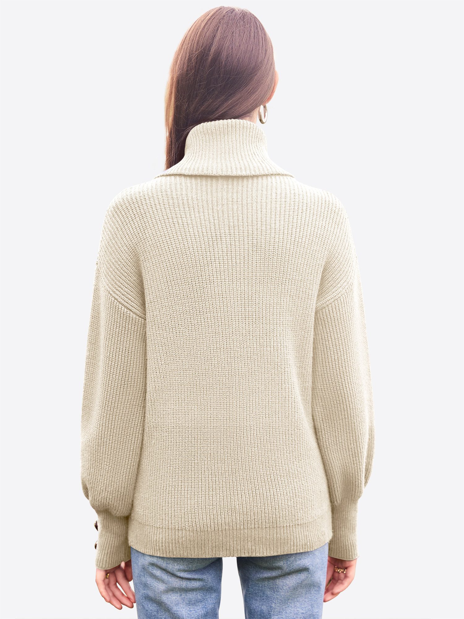 Imily Bela Sweater Damen Oversize Strickpullover mit Rollkragen (Packung, 1 günstig online kaufen