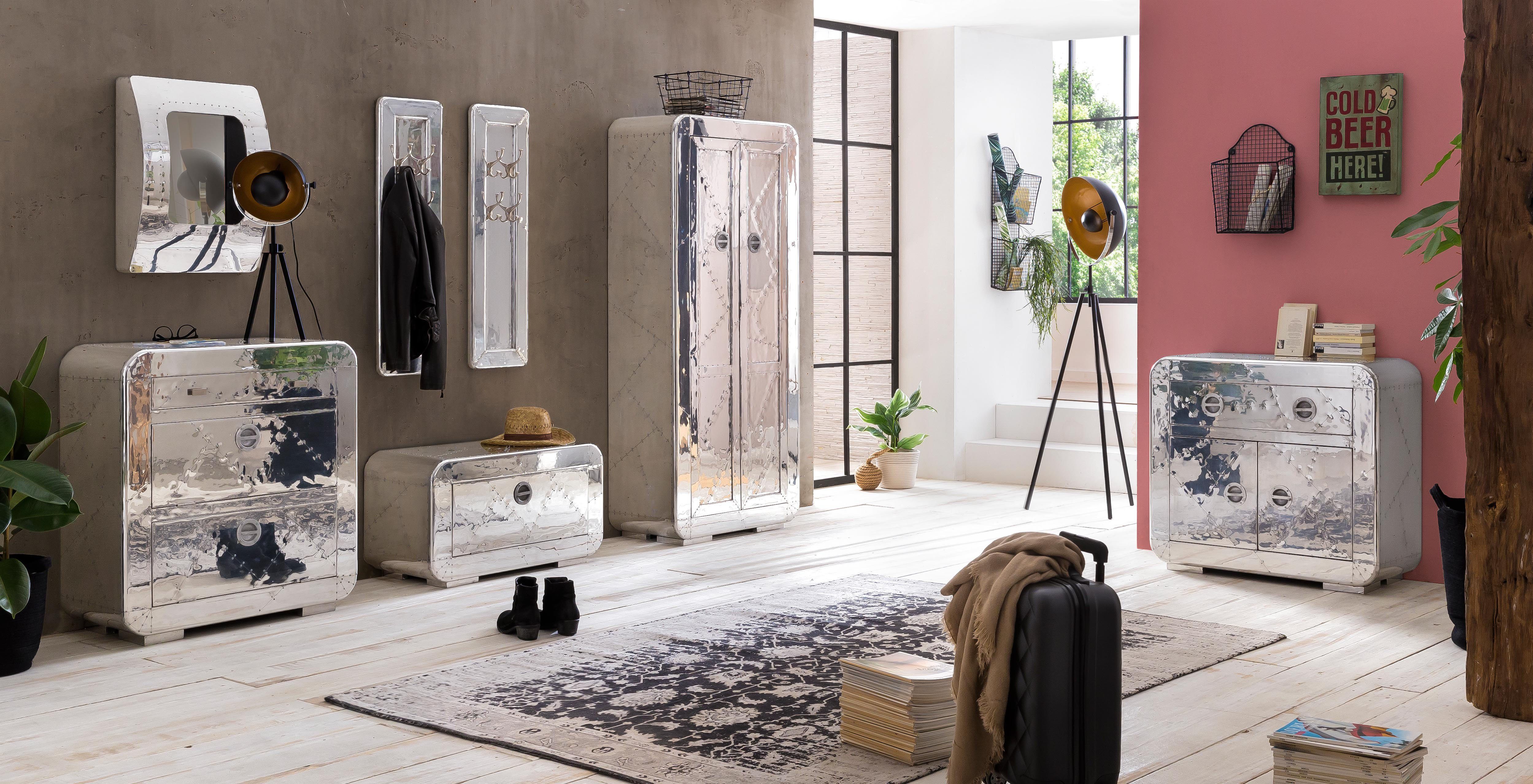 SIT Schuhschrank Industrial Schuhkommode aus Mangoholz Schuhschrank für 6 Paar Schuhe
