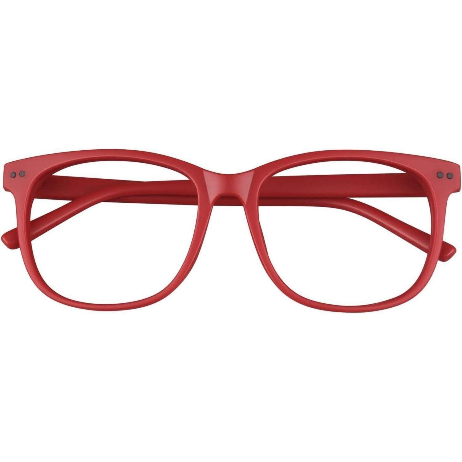 LuxusKollektion Wayfarer Brille Nerdbrille Damen Herren Rahmen UV400 OhneStärke 1.1 Mattrot