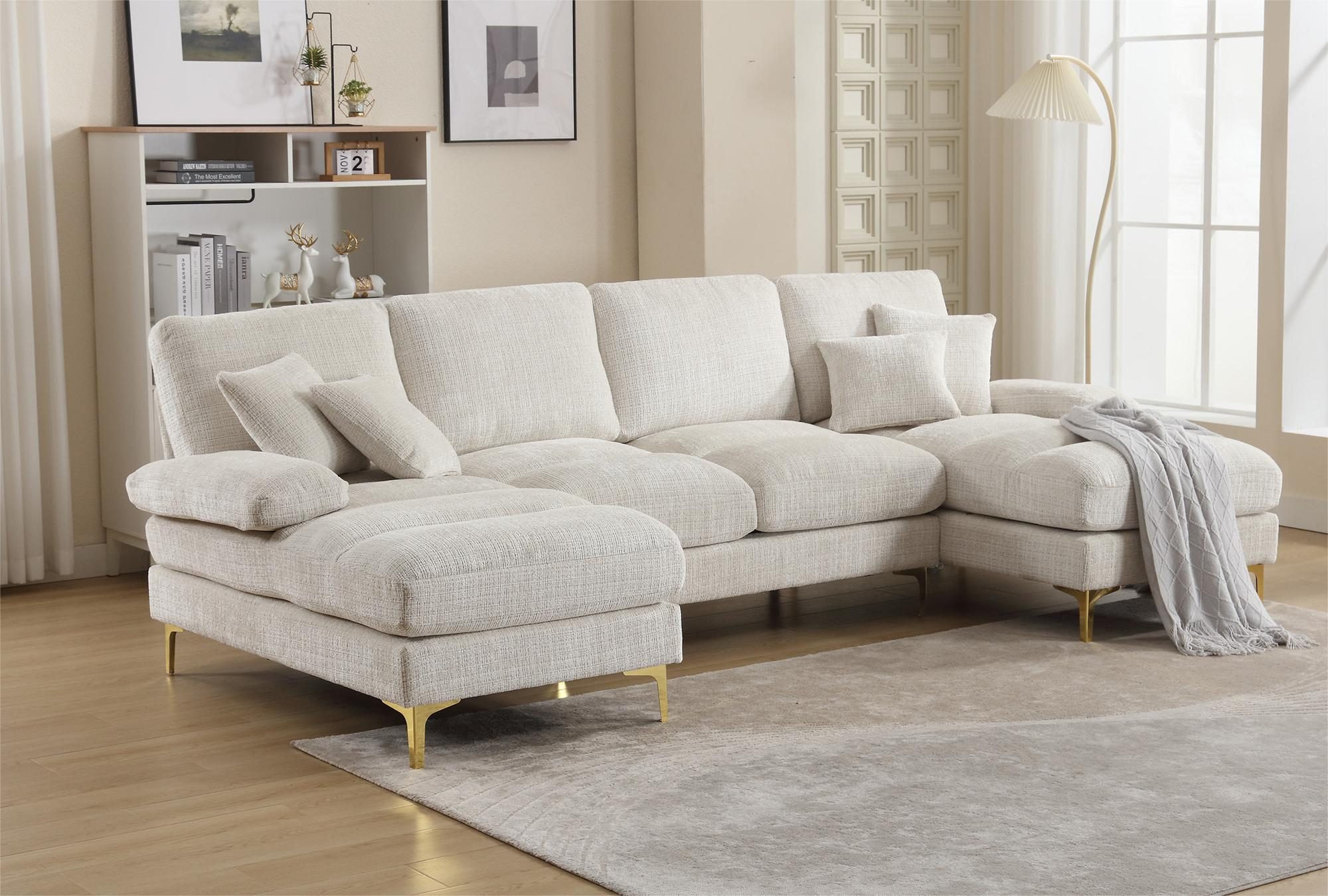LVHOM Loungesofa mit Ottomane, 272x136x88 cm (LxBxH), frei Kombination ...