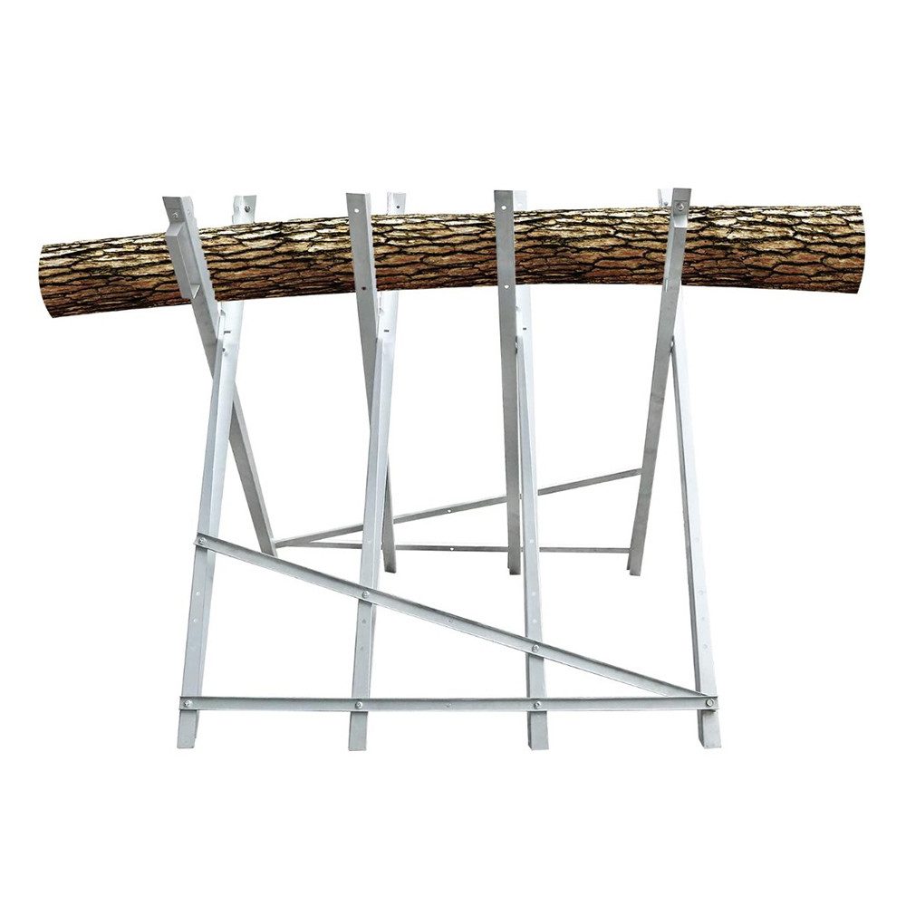 JEOBEST Sägebock Holzsägearbeiten, Klappbar, 30,00 cm max. Stammdurchmesser, 84x80x80 cm, mit 4 Haltern und Zahnung