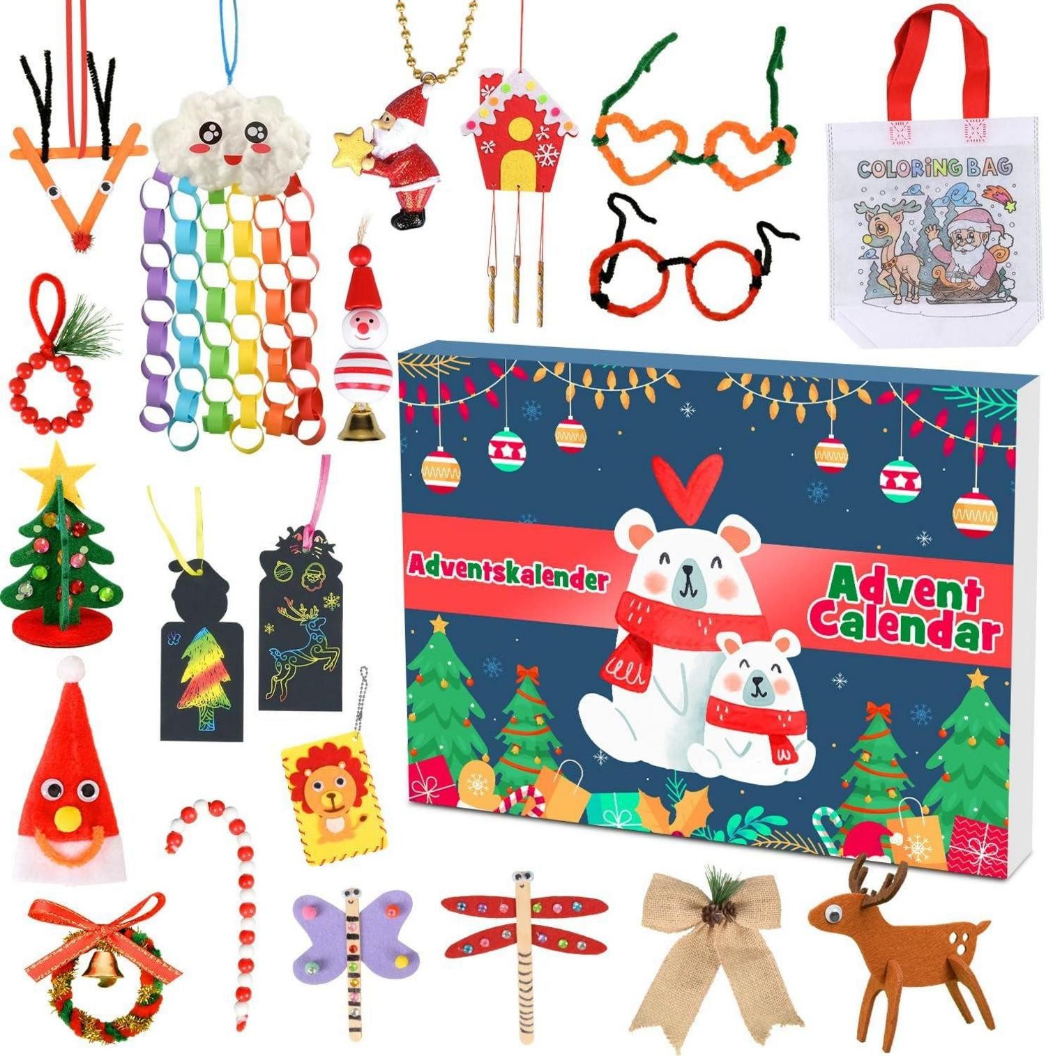 LuxusKollektion DIY-Adventskalender Adventskalender 2024 Kinder Mädchen Kreative origami Bastelkalender