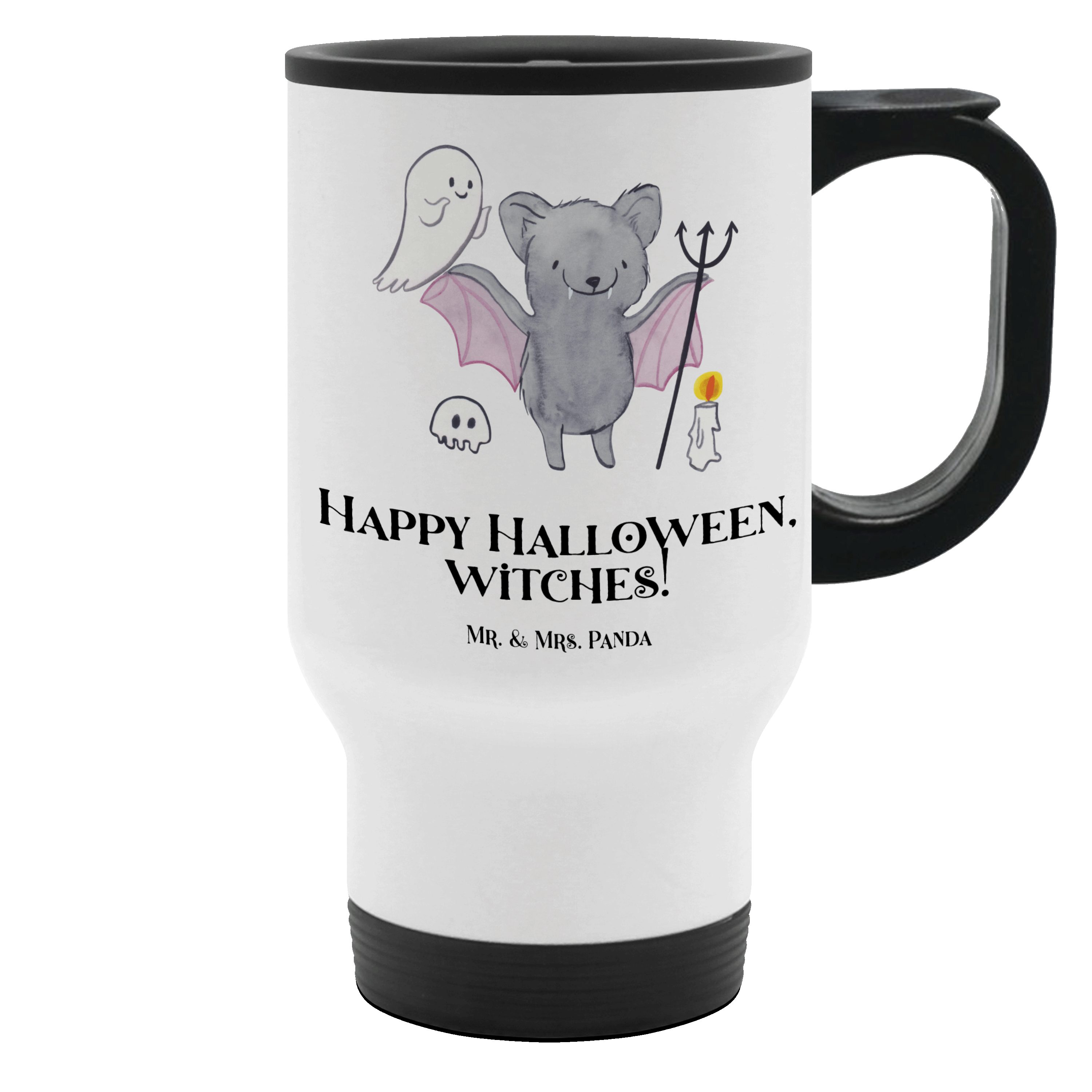 Mr. & Mrs. Panda Thermobecher Halloween Hexen, Mehrwegbecher, Weiß, Feiertagsfeiern, Teebecher, The, Edelstahl, Edelstahlbecher Camping Becher Outdoor Becher