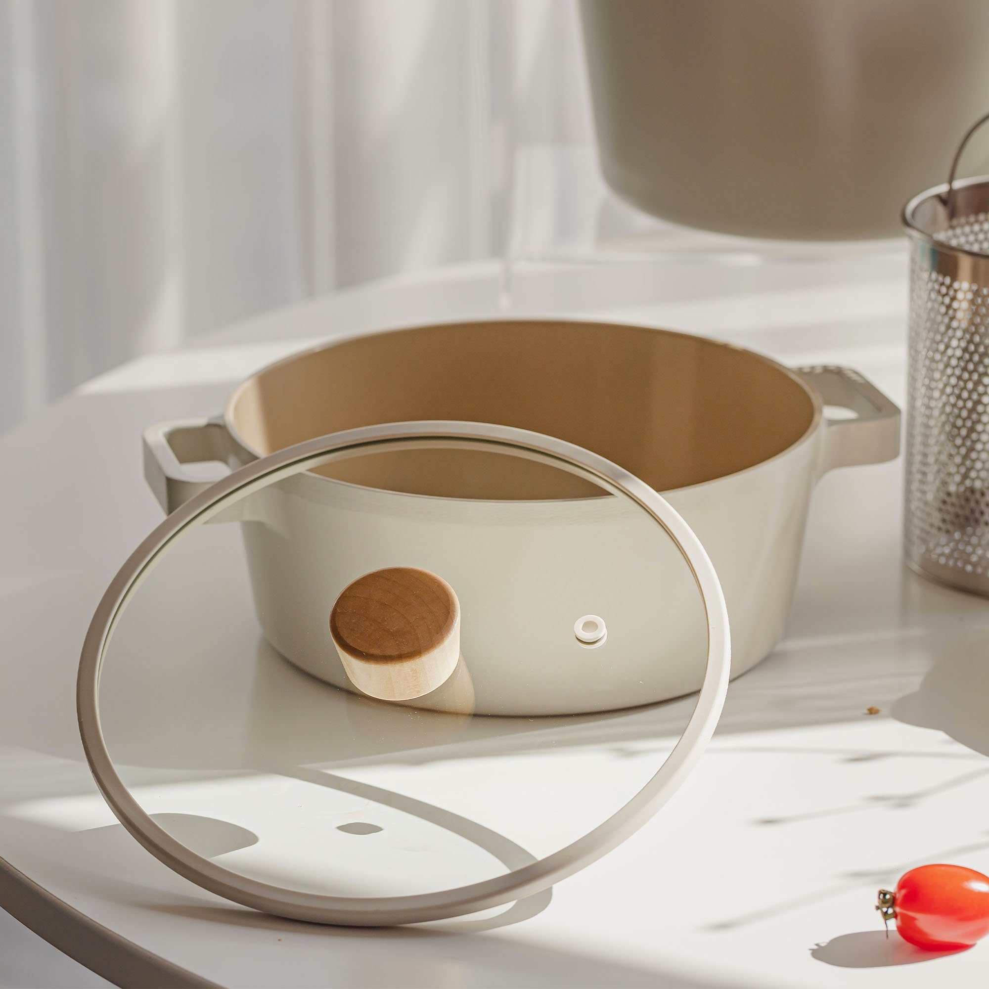 NEOFLAM® Bratentopf FIKA Bratentopf 22cm inkl. Glasdeckel, Aluminiumguss (1-tlg)