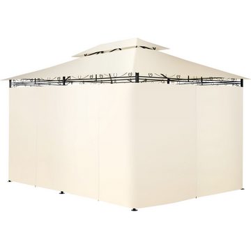 tectake Pavillon Emine, mit 6 Seitenteilen, (Set inkl. Seitenteile), Verstellbare Höhe