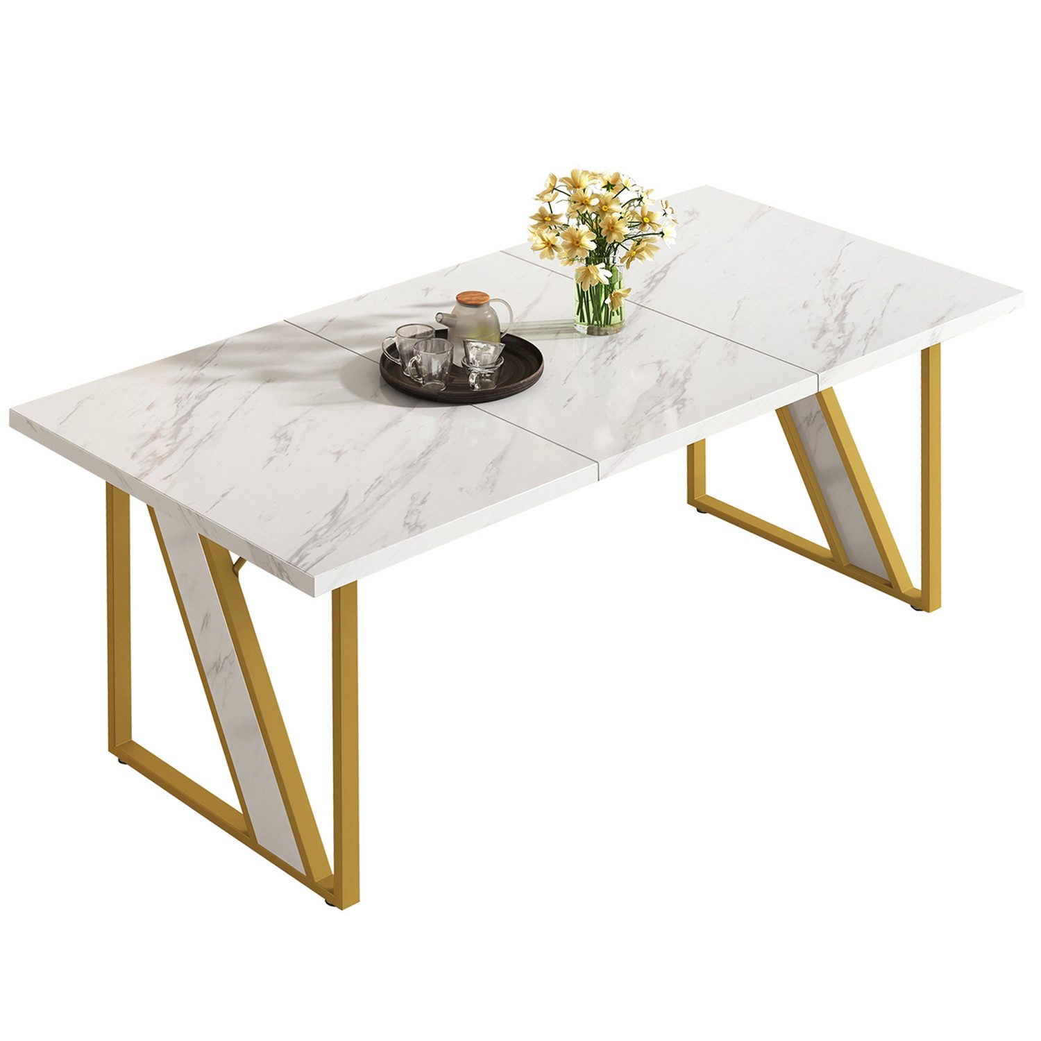 OUTMAX Esstisch Weiß 4 personen, 160×80 günstig online kaufen