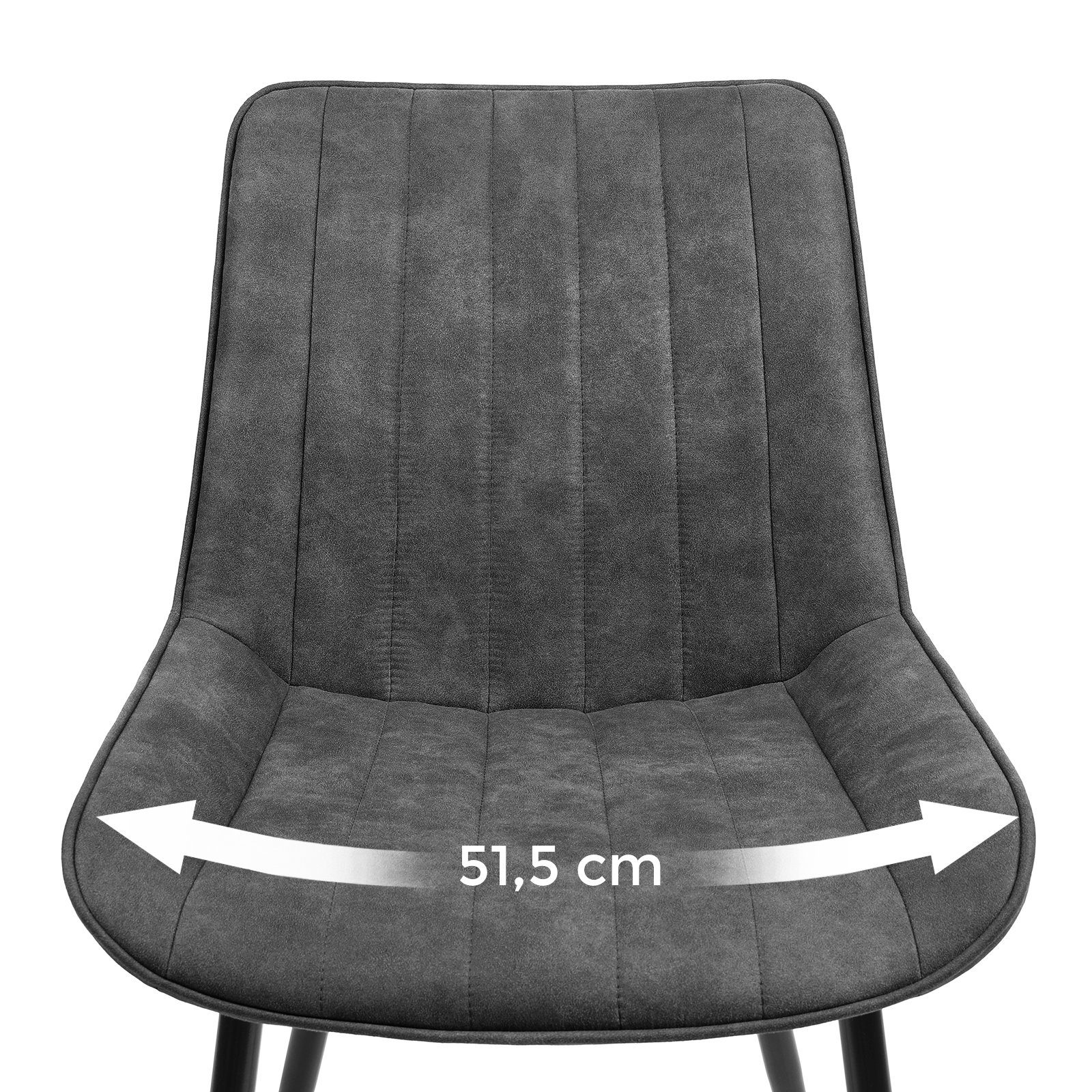 SONGMICS Esszimmerstuhl Küchenstuhl aus Samt, Polsterstuhl mit Armlehnen, Loungesessel (4 St), Küchenstuhl, Samt,Polsterstuhl, bis 120 kg, ERGONOMISCHES DESIGN – Bild 5 von 5
