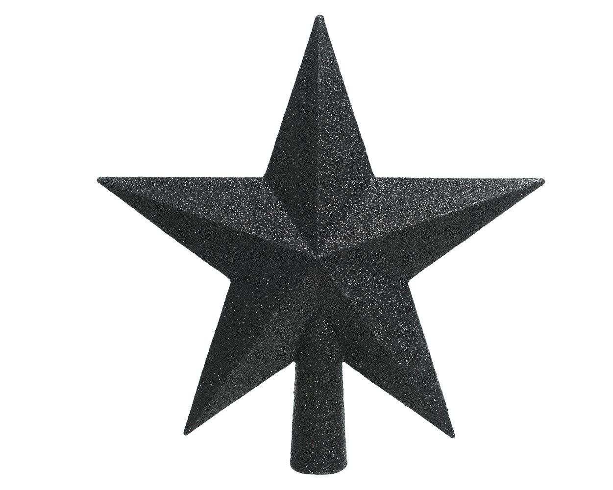 Kaemingk Christbaumspitze, Christbaumspitze Stern mit Glitzer 19cm Kunststoff, schwarz