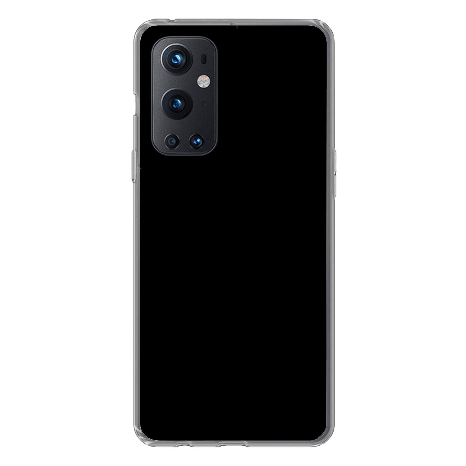 MuchoWow Handyhülle für OnePlus 9 Pro Schwarz - Einfarbig, Phone Case, Silikon, Schutzhülle Dünn