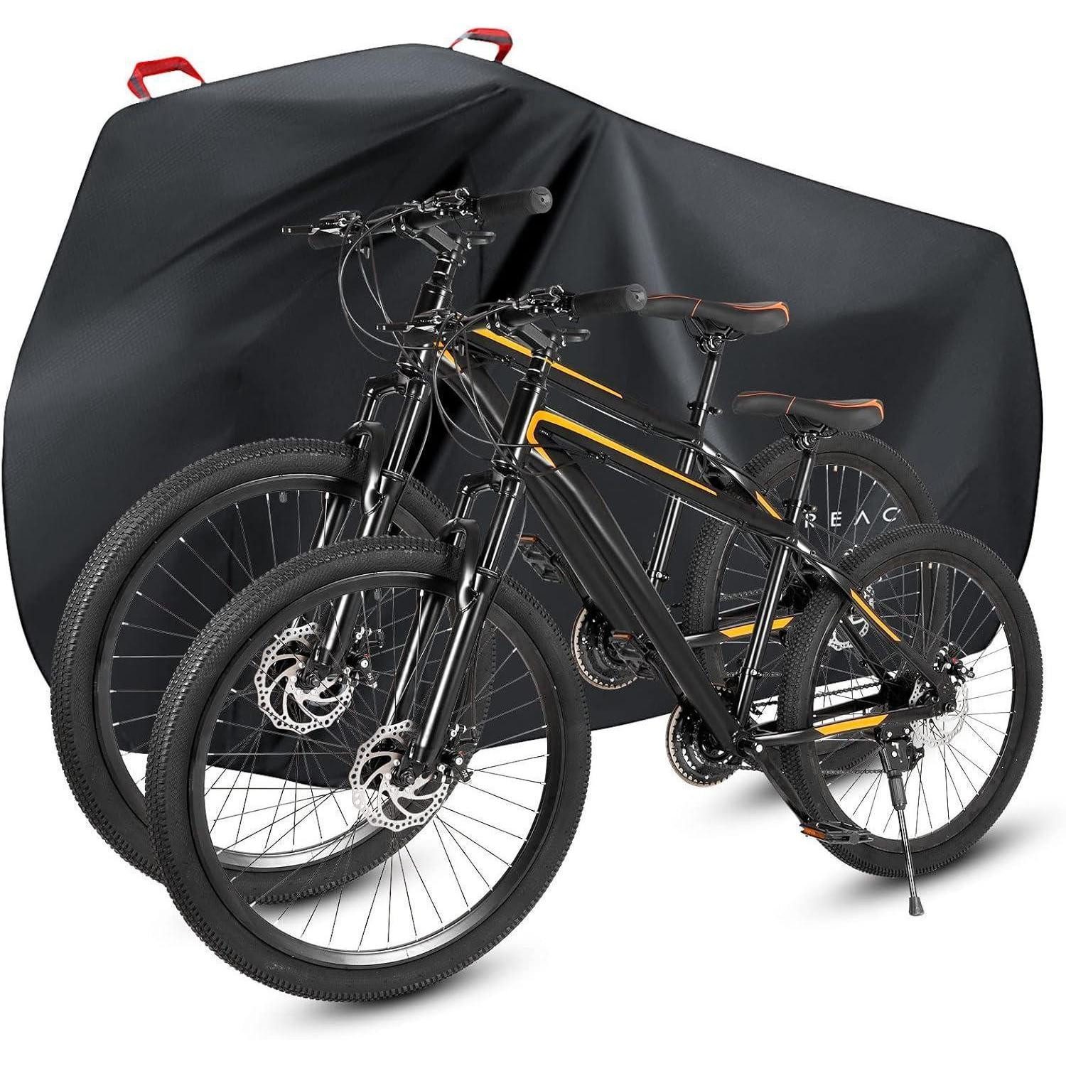 Abdeckhaube Fahrradabdeckung 2 Fahrräder Wasserdicht mit Schlosslöchern - Schwarz