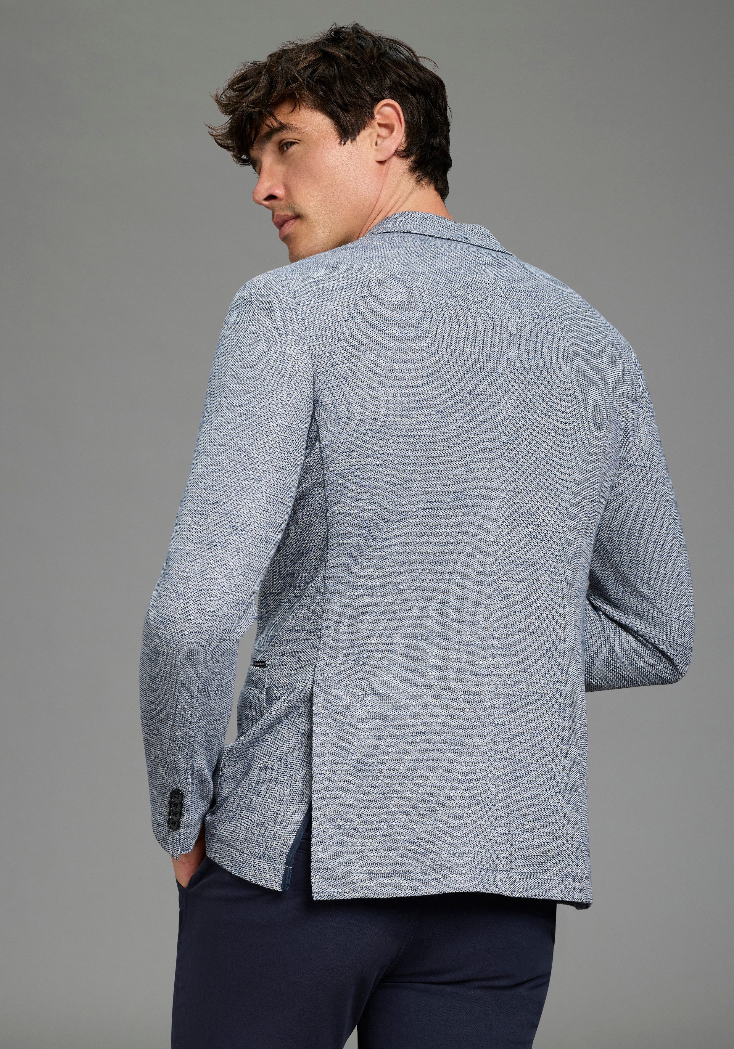 Bruno Banani Sakko mit Reverskragen, melierte Optik, Slim Fit Passform