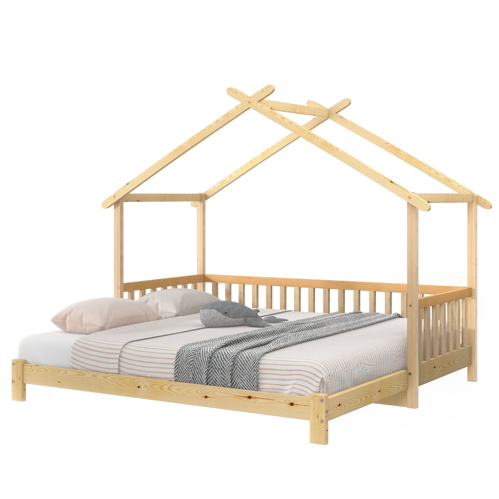 HAUSS SPLOE Bett Hausbett Kinderbett Baumhausbett keine enthält Holzbett (Das Erweiterbares Matratze), Matratze Bettrahmen Bett Ohne
