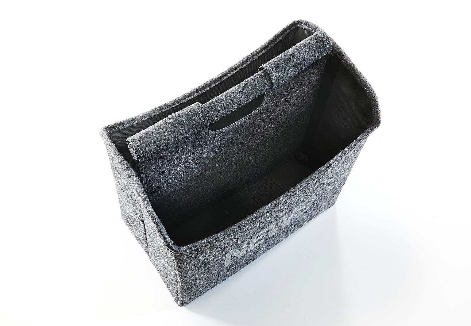 Kobolo Zeitungsständer Magazinsammler faltbar aus grauem Filz 31x19x31cm