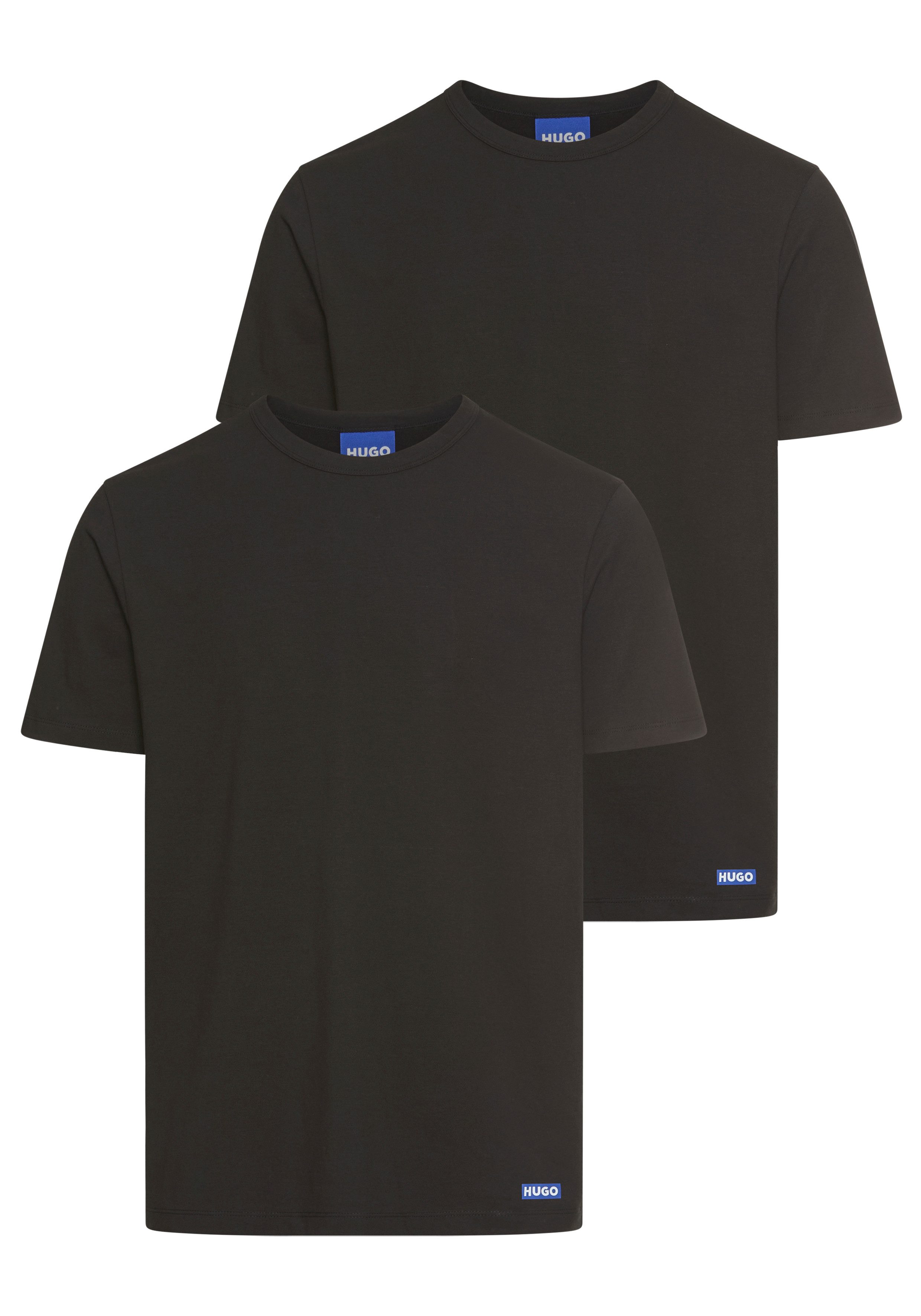 HUGO Blue T-Shirt BLUE Naolo (Packung, 2-tlg) mit Markenlabel am Saum günstig online kaufen
