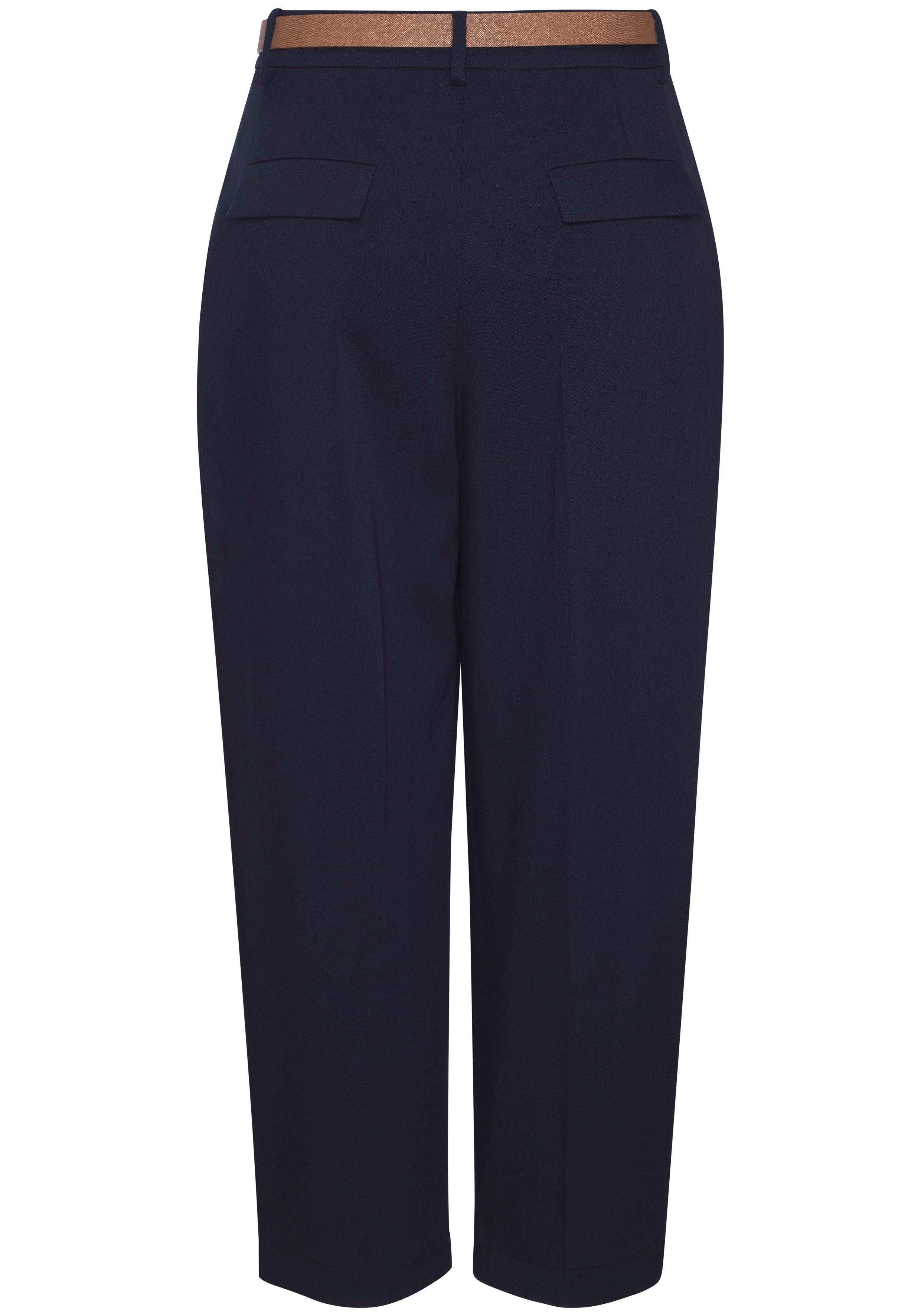LASCANA Bundfaltenhose mit schmalem Gürtel in Barrel Form (mit Gürtel) mit Gürtel, in modischer Barrel-Form, Businesshose, bequem