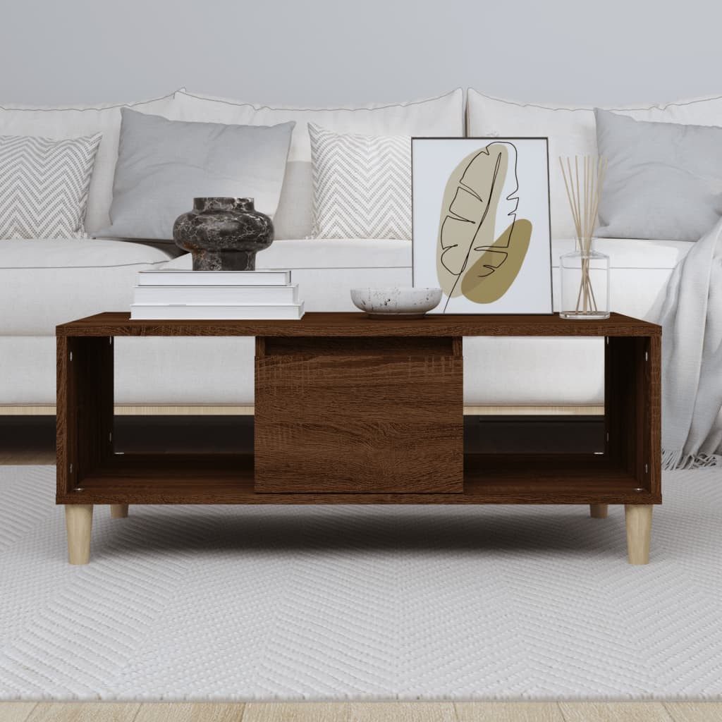 vidaXL Couchtisch Couchtisch Braun Eichen-Optik 90x50x36,5 günstig online kaufen