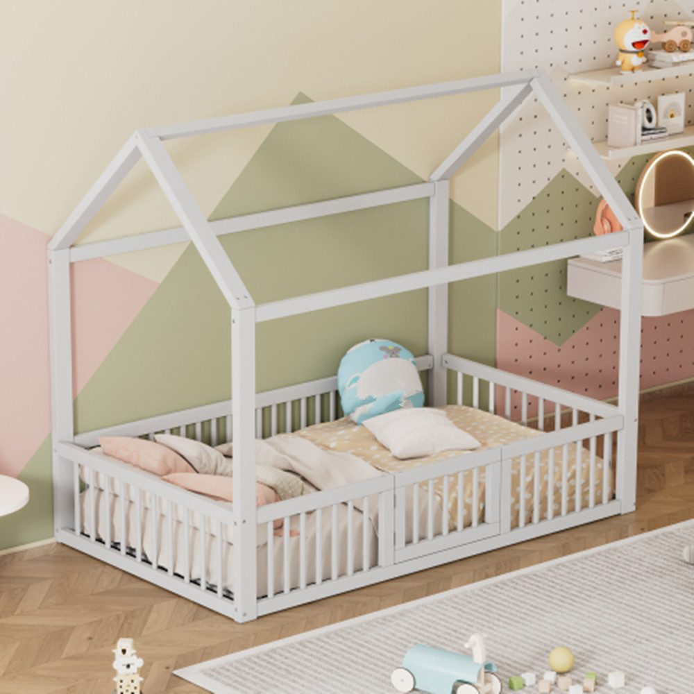 Kinderbett Kinderbett, Massivholzbett,Flachbett, Hausbett