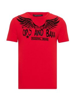 Cipo & Baxx T-Shirt mit Edelsteindruck