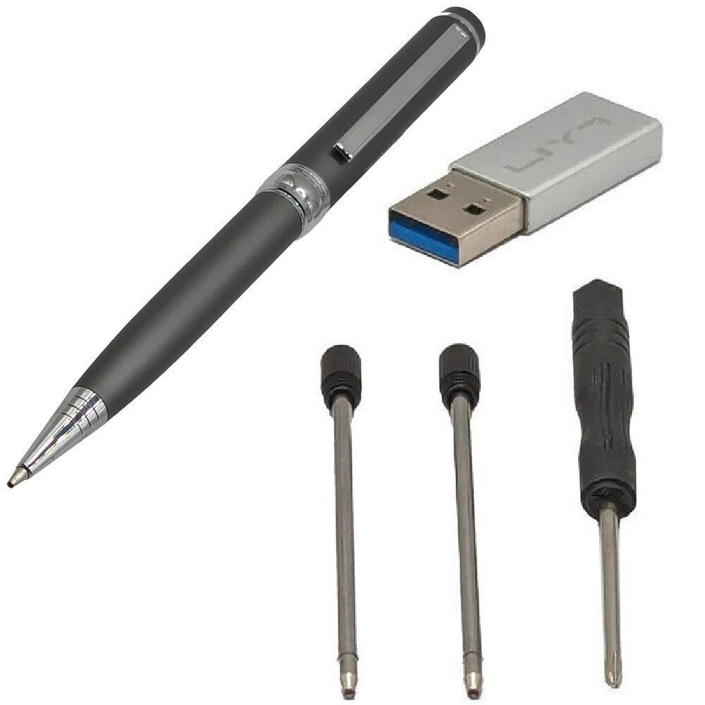 SpionProfi 32GB Kugelschreiber Mini Voice Recorder Diktiergerät Ton Aufnahmegerät Digitales Diktiergerät (Kugelschreiber mit versteckte Voice Recorder Diktiergerät Spy Spion)