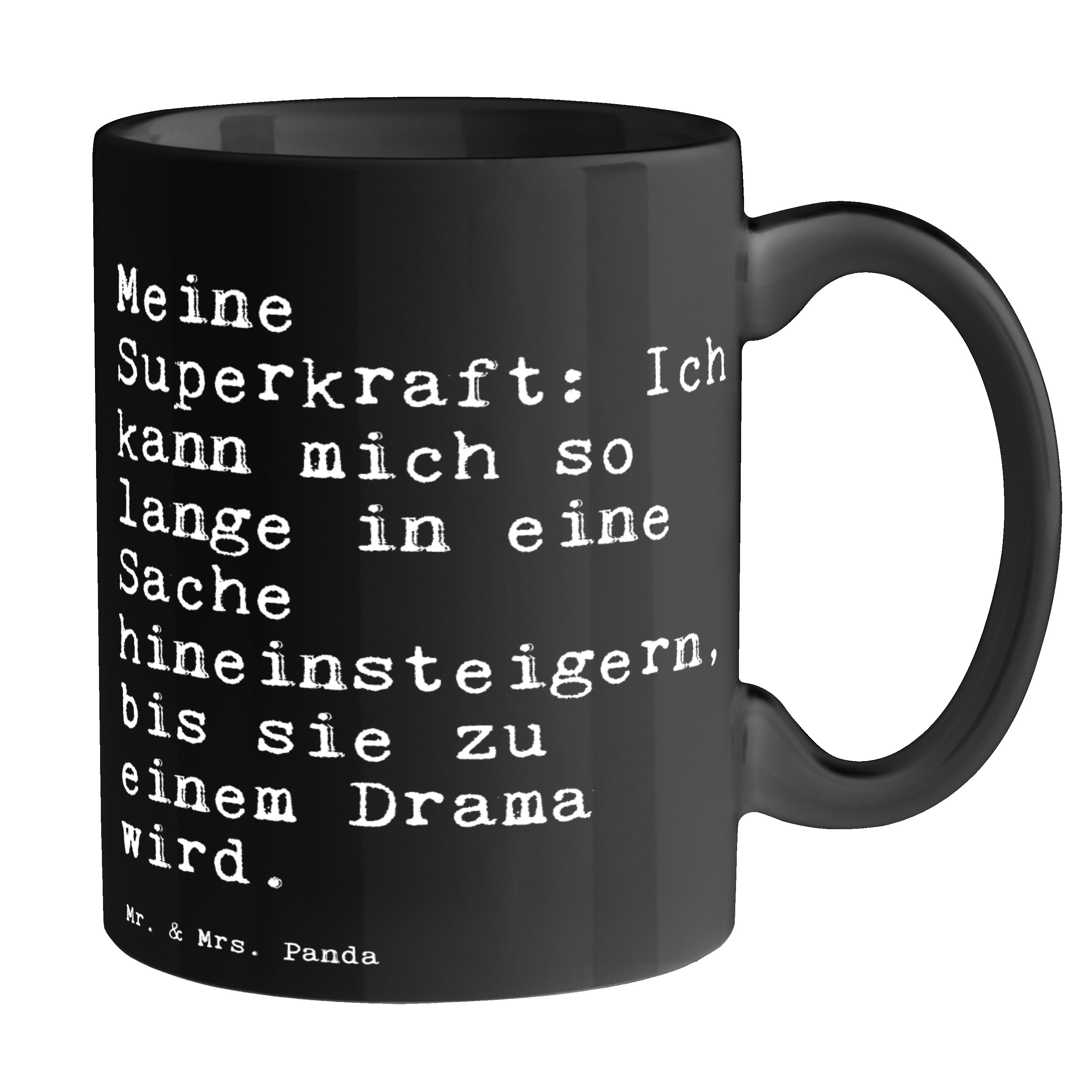 Mr. & Mrs. Panda Tasse »Meine Superkraft Ich kann... Schwarz