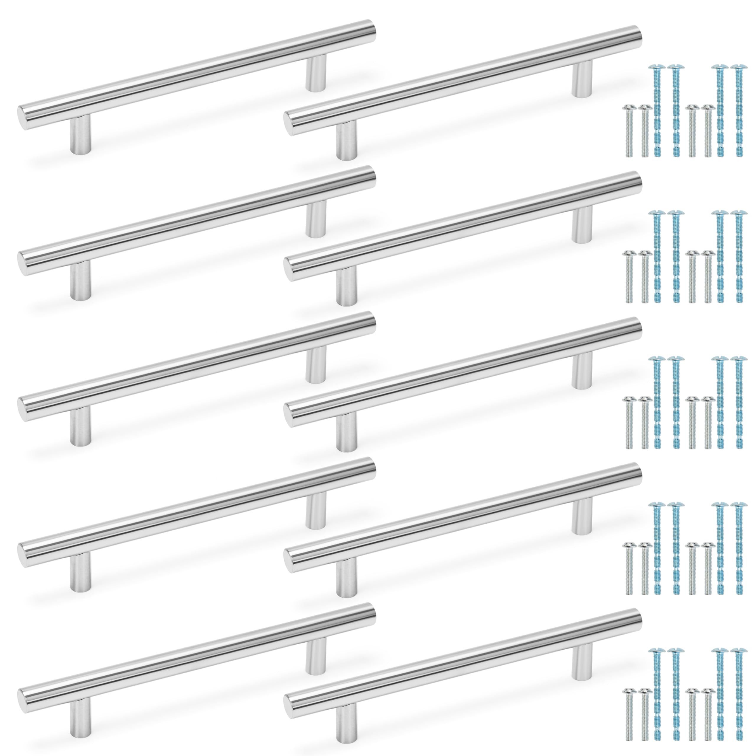 Haltegriff BELLE VOUS 10er Set Edelstahl Schrankgriffe - 128 mm x 190 mm -