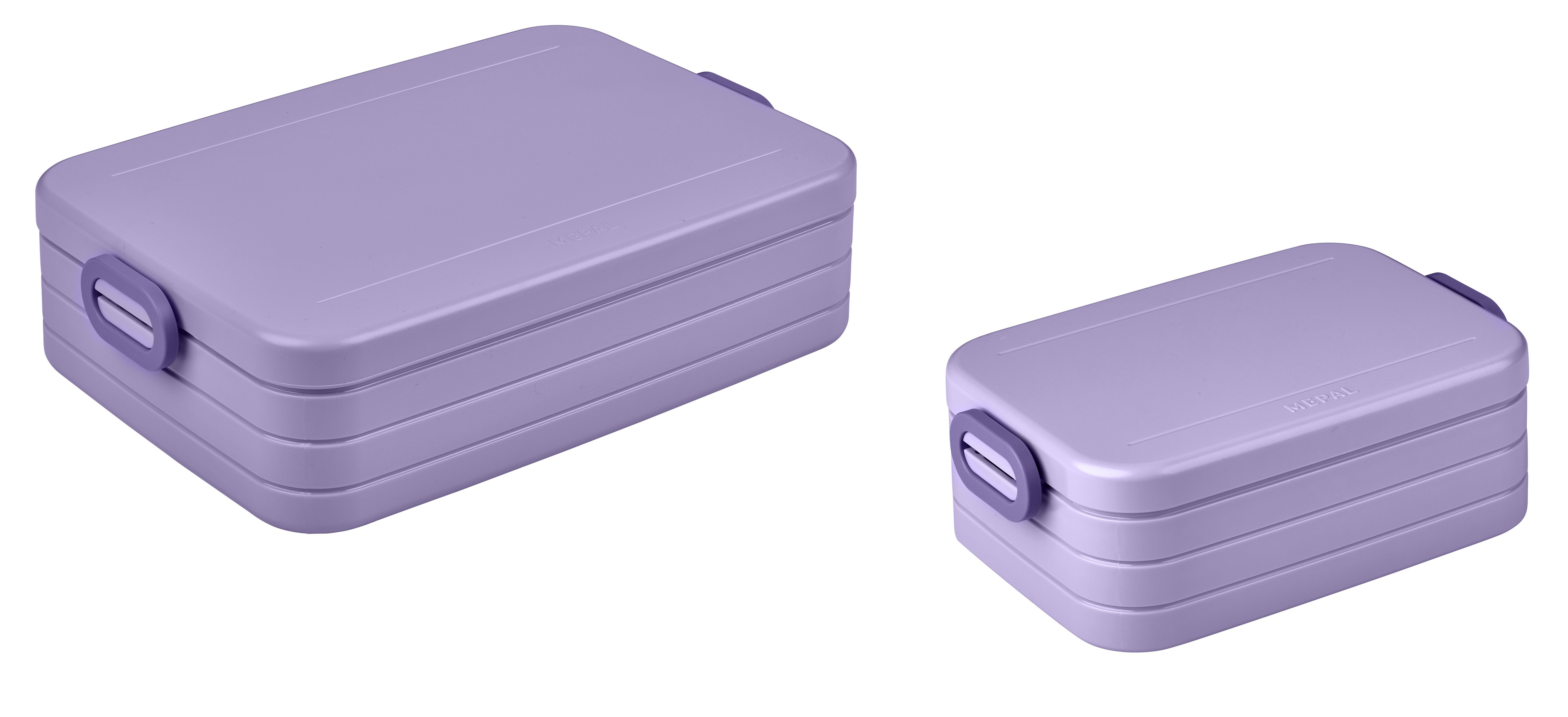 Mepal Lunchbox Brotdose To Go für 2-4 Sandwiches oder 4-8 Brotscheiben, Ideal für Meal Prep, Essenbox mit Unterteilung, Vivid lilac