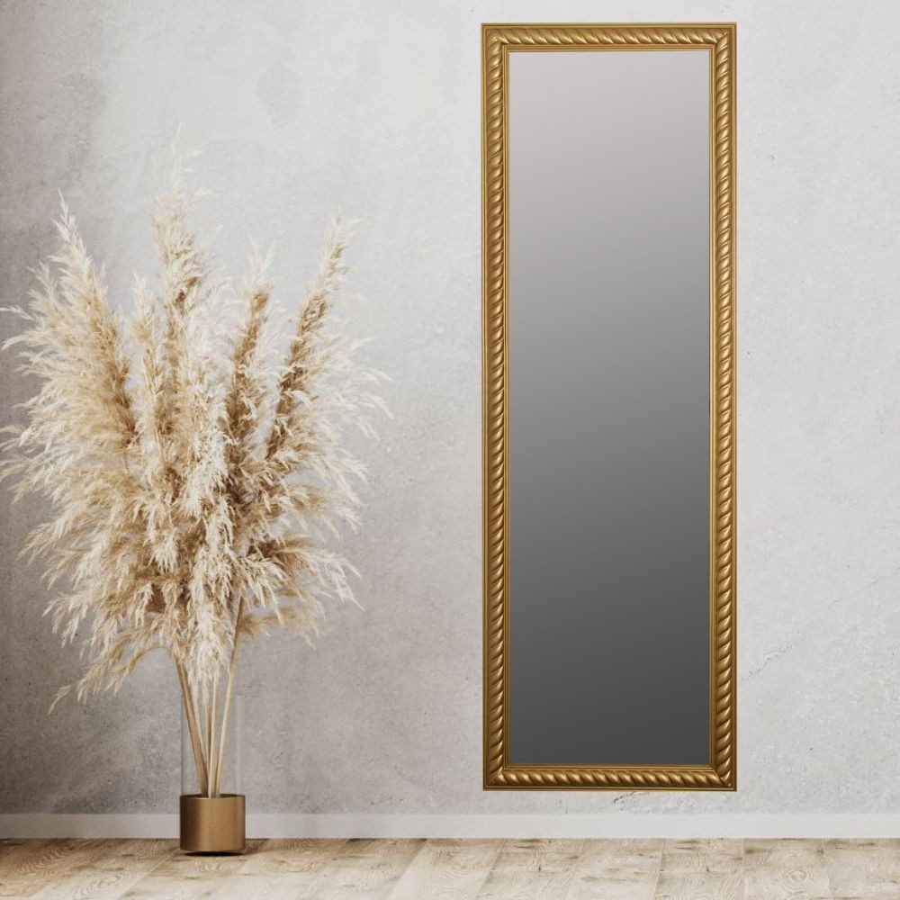 LebensWohnArt Wandspiegel Traumhafter Spiegel MIRA 187x62cm antik-gold Facette