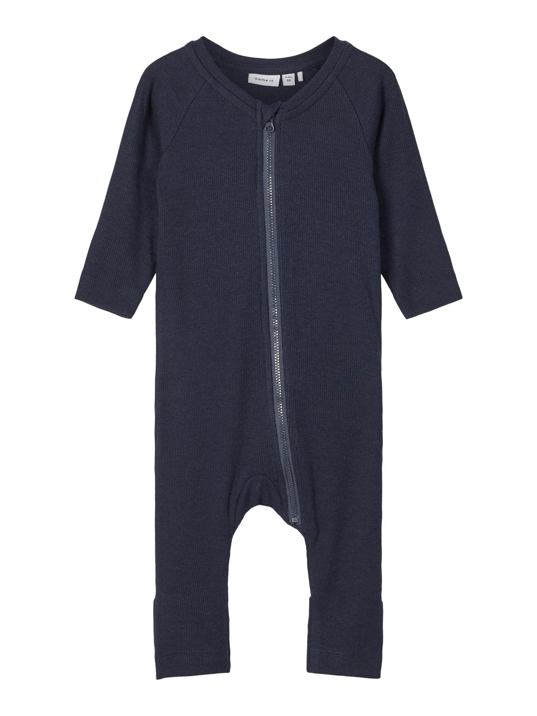 Strampler Jungen Strampler ohne Fuß mit Reißverschluss Dark Sapphire-92
