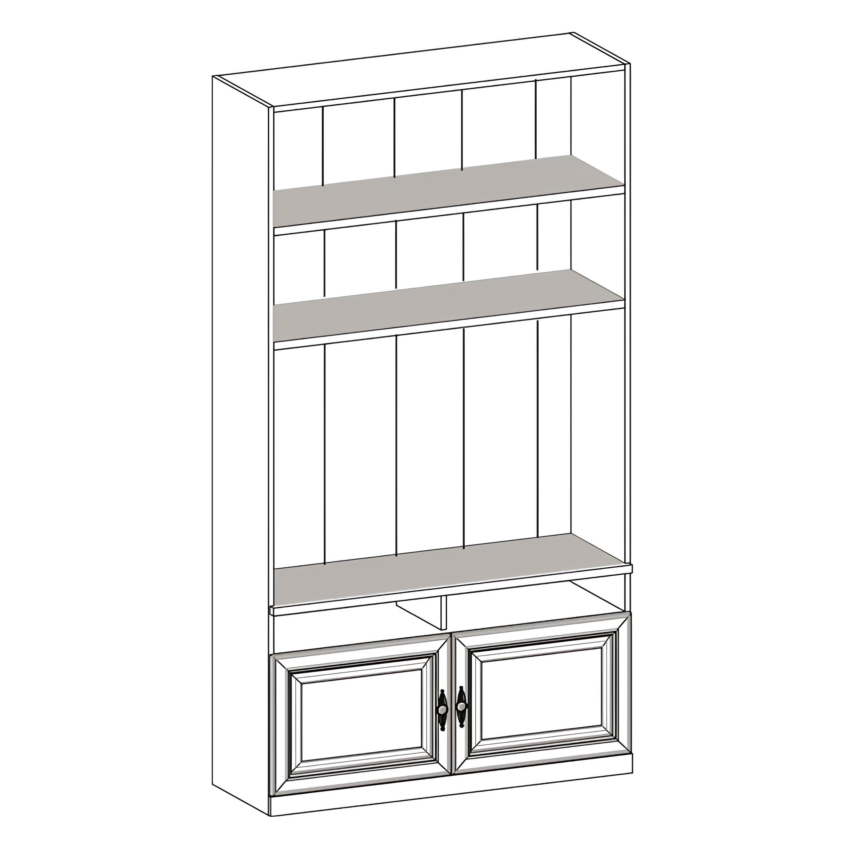 Xlmoebel TV-Wand Amerikanische Stil Vitrine und Regale für Wohn- und Arbeitsräume, (1-St., Schrank), Hergestellt in Europa