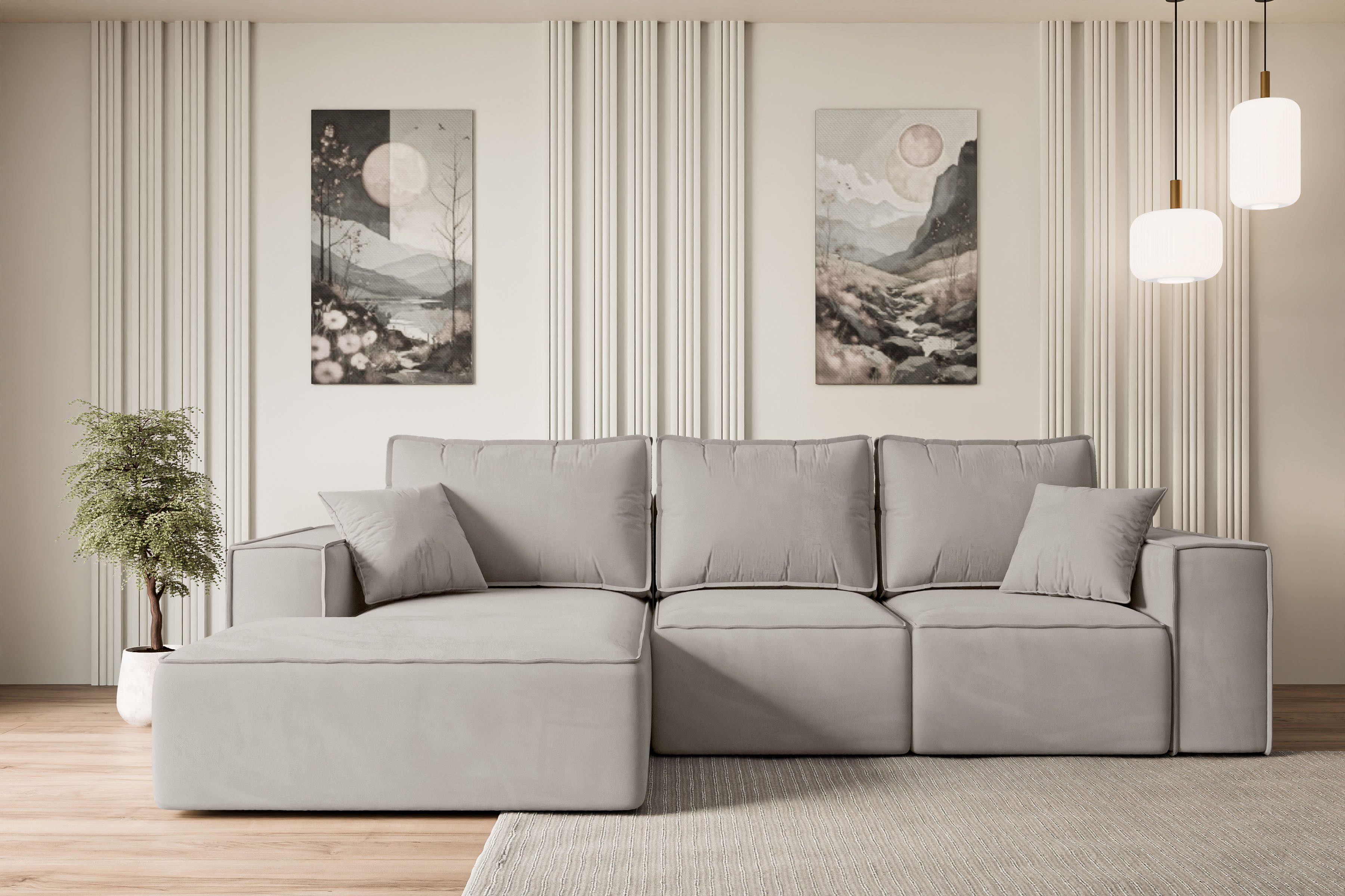ALTDECOR Ecksofa SERRA-L-S, Couch mit Schlaffunktion, Wohnzimmer - Wohnlandschaft, Corner Sofa Bett Eckcouch Couch L-Form Schlafcouch Ausziehbar