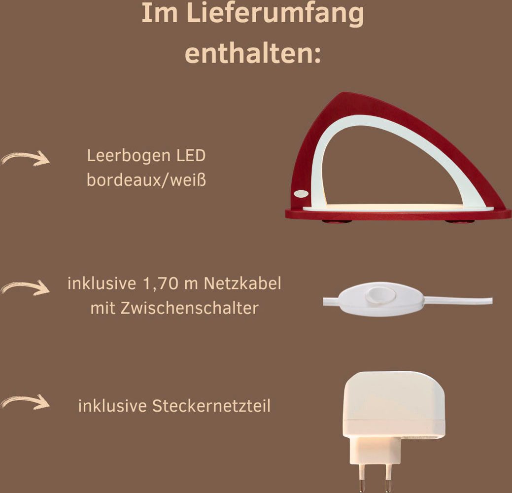 Weigla LED Schwibbogen Weihnachtsdeko, Made in Germany (1-tlg), Leerbogen zum Selbstbestücken, asymmetrisch