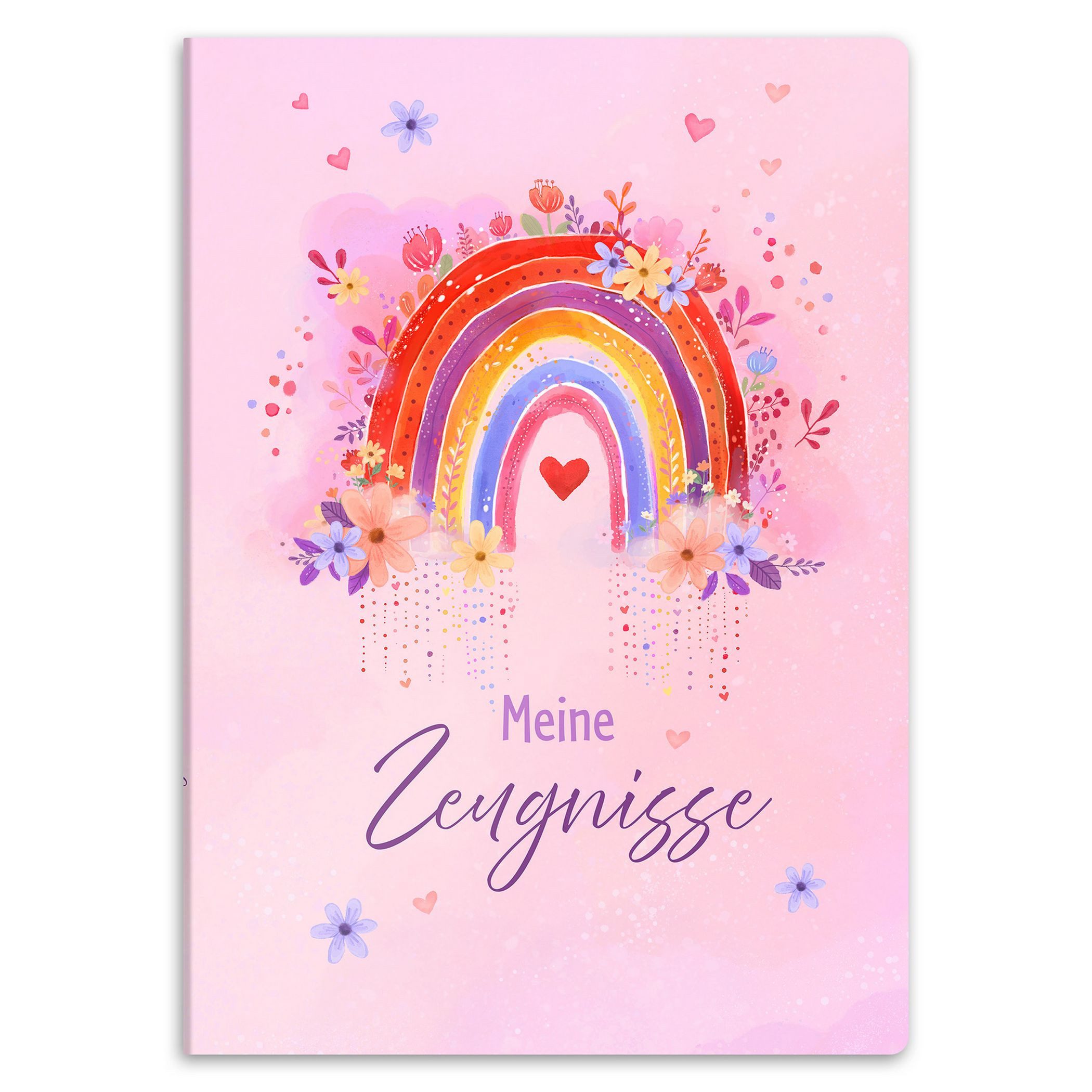 itenga Organisationsmappe itenga Zeugnismappe A4 Kunststoff Sichtbuch Motiv Regenbogen - RAINBOW