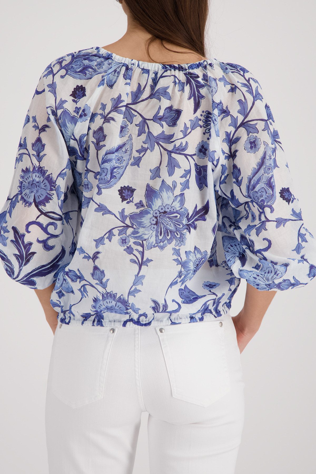 Monari Langarmbluse Bluse Blumendruck allover Regular fit mit Blumenmuster