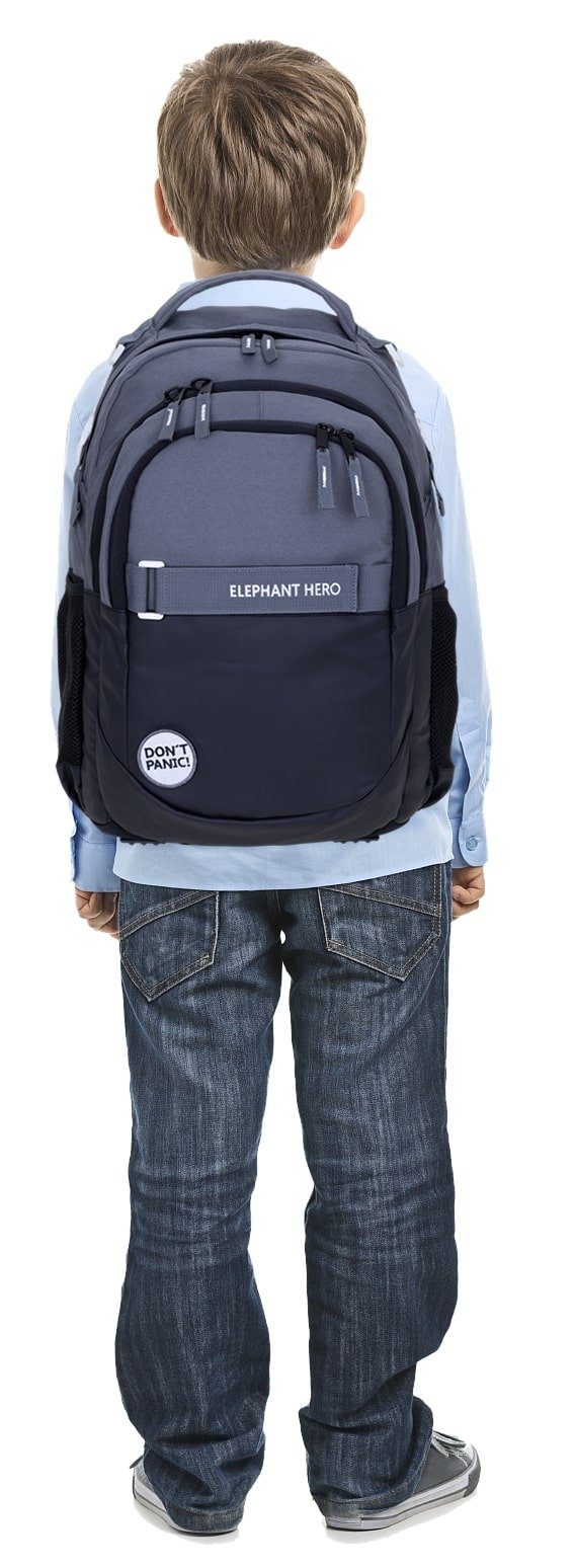 ELEPHANT Schulrucksack Hero Signature Schultasche (2 Teile Set), Rucksack + Mäppchen Box