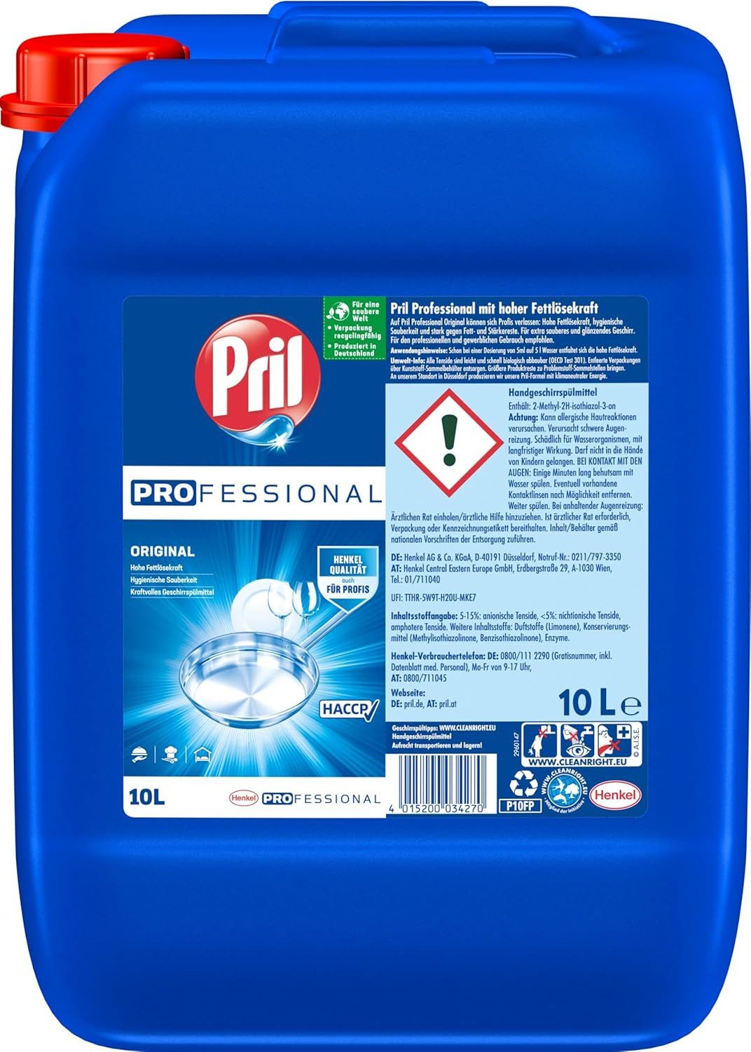PRIL PRIL Profi Handgeschirr Original Spülmittel Kanister 10l Geschirrspülmittel