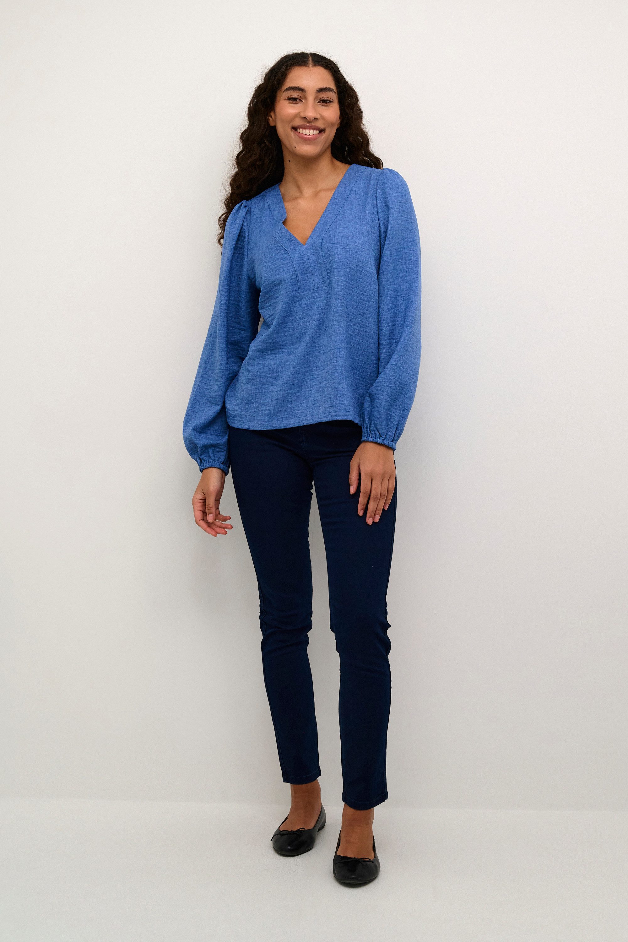 KAFFE Langarmbluse Langarm-Bluse KAelise