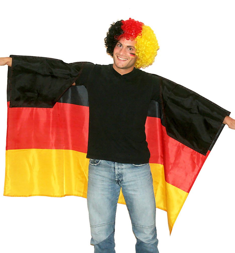 Karneval-Klamotten Umhang Flagge als Poncho Cape Umhang Herren EM WM, Deutschland Fußball EM 2024 Fan Artikel Set Europameisterschaft