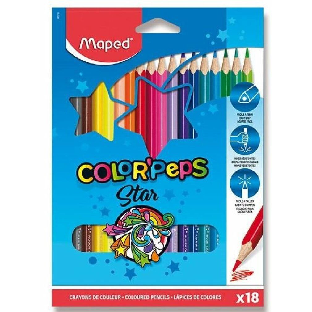 MAPED Buntstift Buntstifte dreieckig Color'Peps 18St.