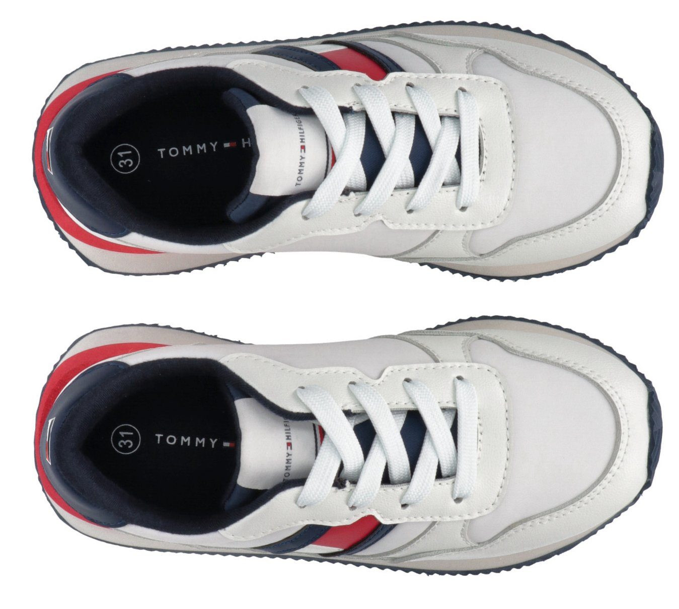 Tommy SNEAKER Hilfiger farbigem Sneaker mit Sohleneinsatz LOW LACE-UP CUT FLAG