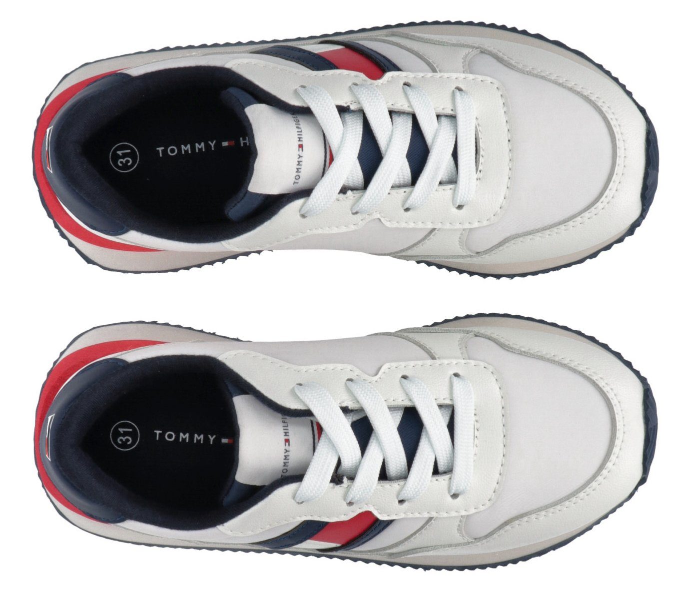 FLAG SNEAKER LOW CUT Tommy farbigem Sneaker mit Hilfiger LACE-UP Sohleneinsatz