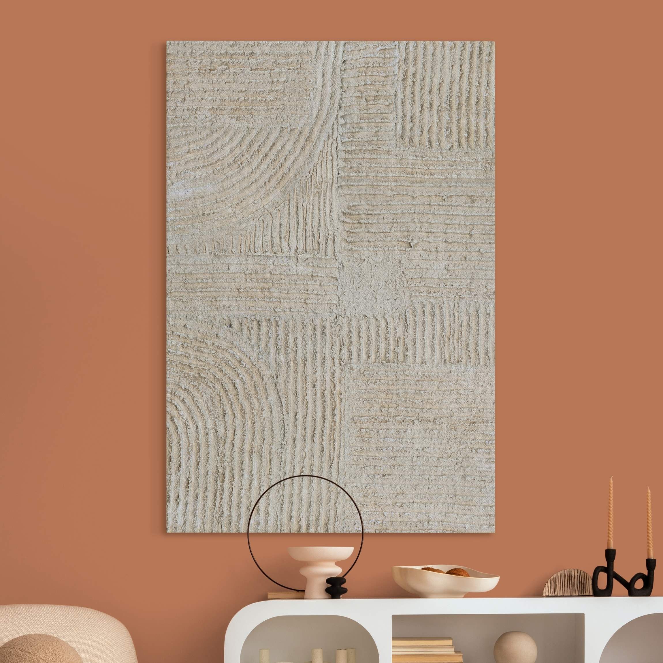 Bilderdepot24 Leinwandbild Akustikbild Abstrakt Modern Beton Sandstein Strukturen Akustik Bilder, (Wandbild im Leinwandstil mit 4 cm Keilrahmen für bessere Raum – Bild 3 von 5