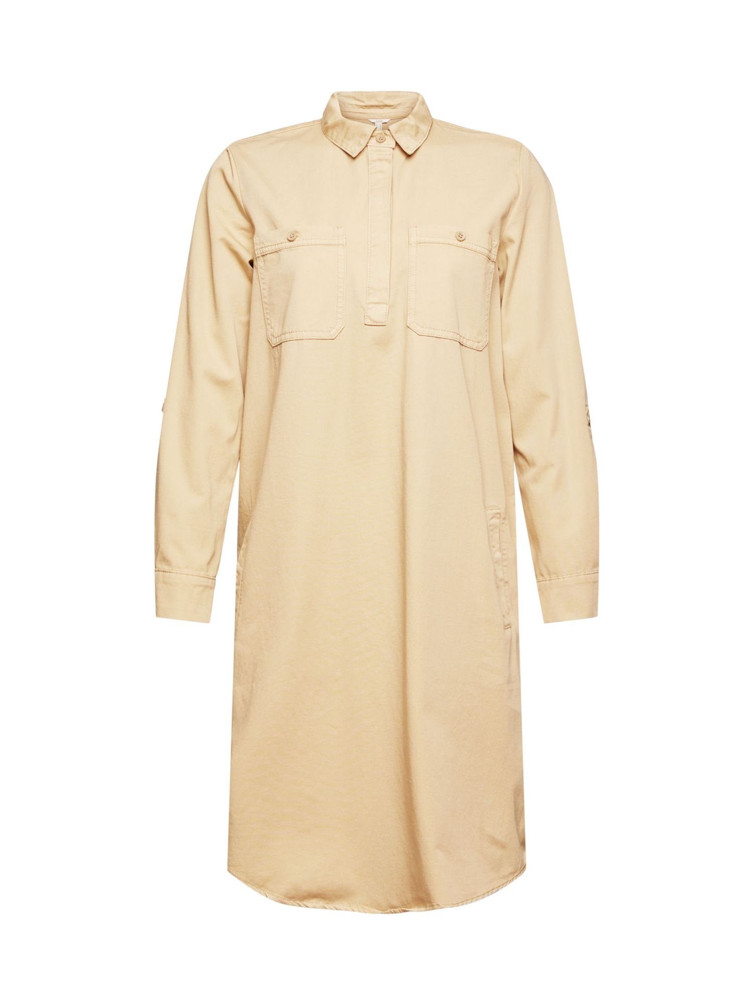 Esprit Midikleid Canvas-Kleid aus 100% Pima-Baumwolle SAND | Kleider