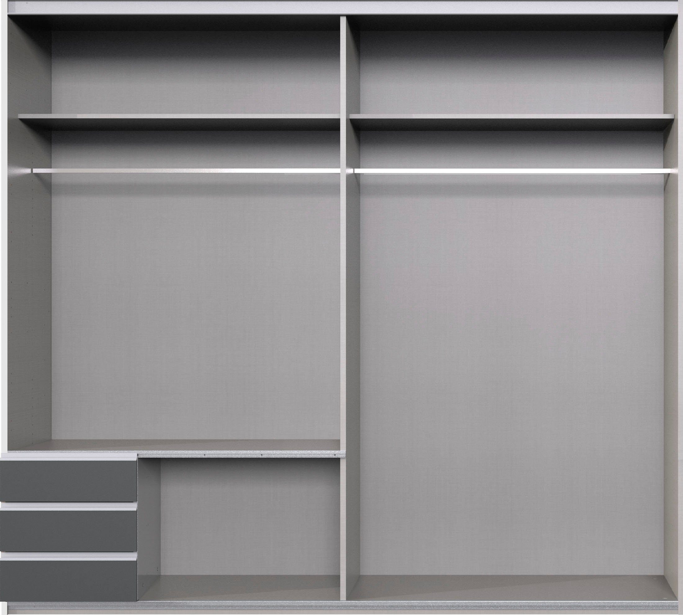Wimex Schwebetürenschrank Emden moderner Kleiderschrank mit Spiegel und Schubladen Schlafzimmer Schrank Garderobenschrank mit Schwebetüren Topseller