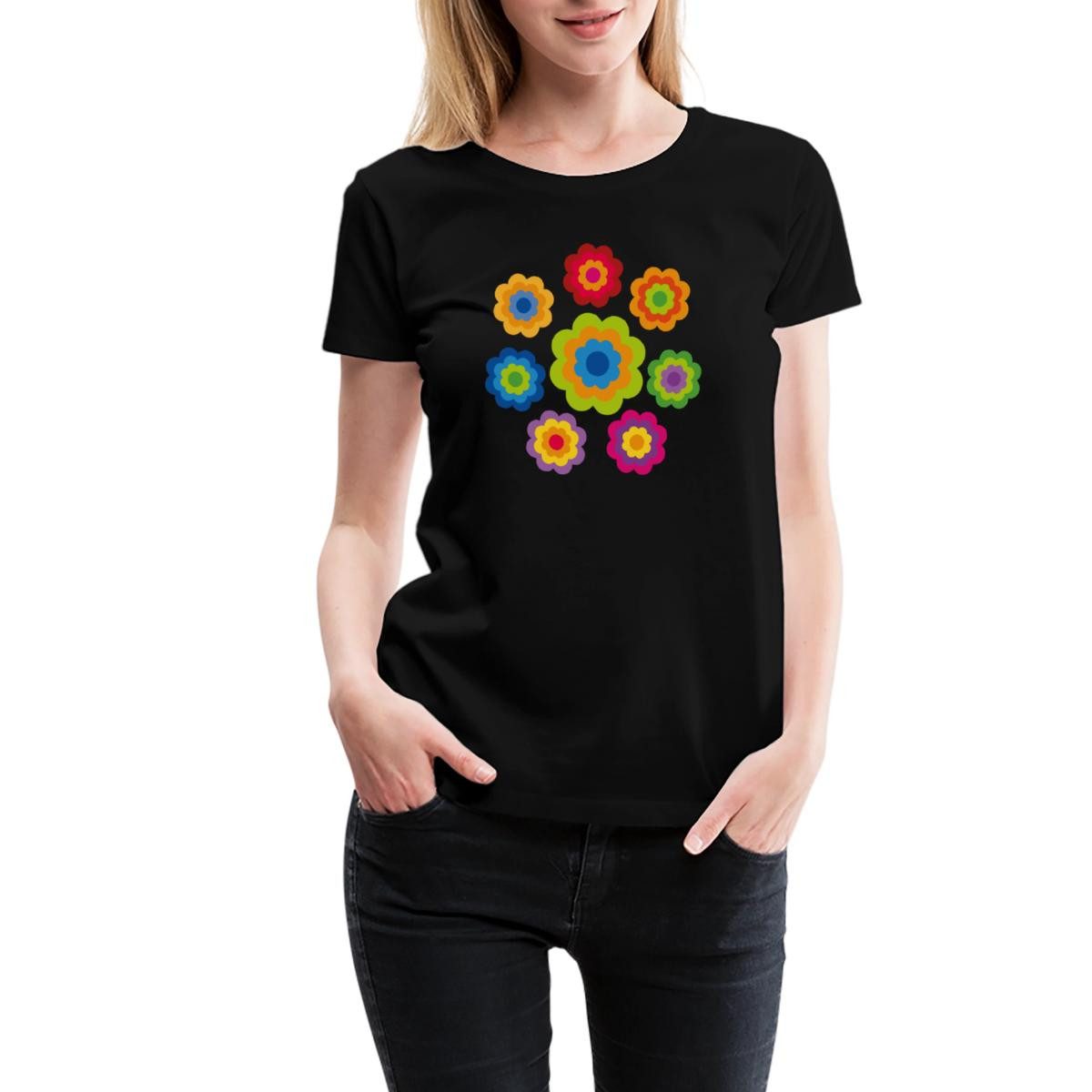 Spreadshirt T-Shirt 70er Jahre Hippie Flower Power Kostüm Blumen Outfit Fra günstig online kaufen