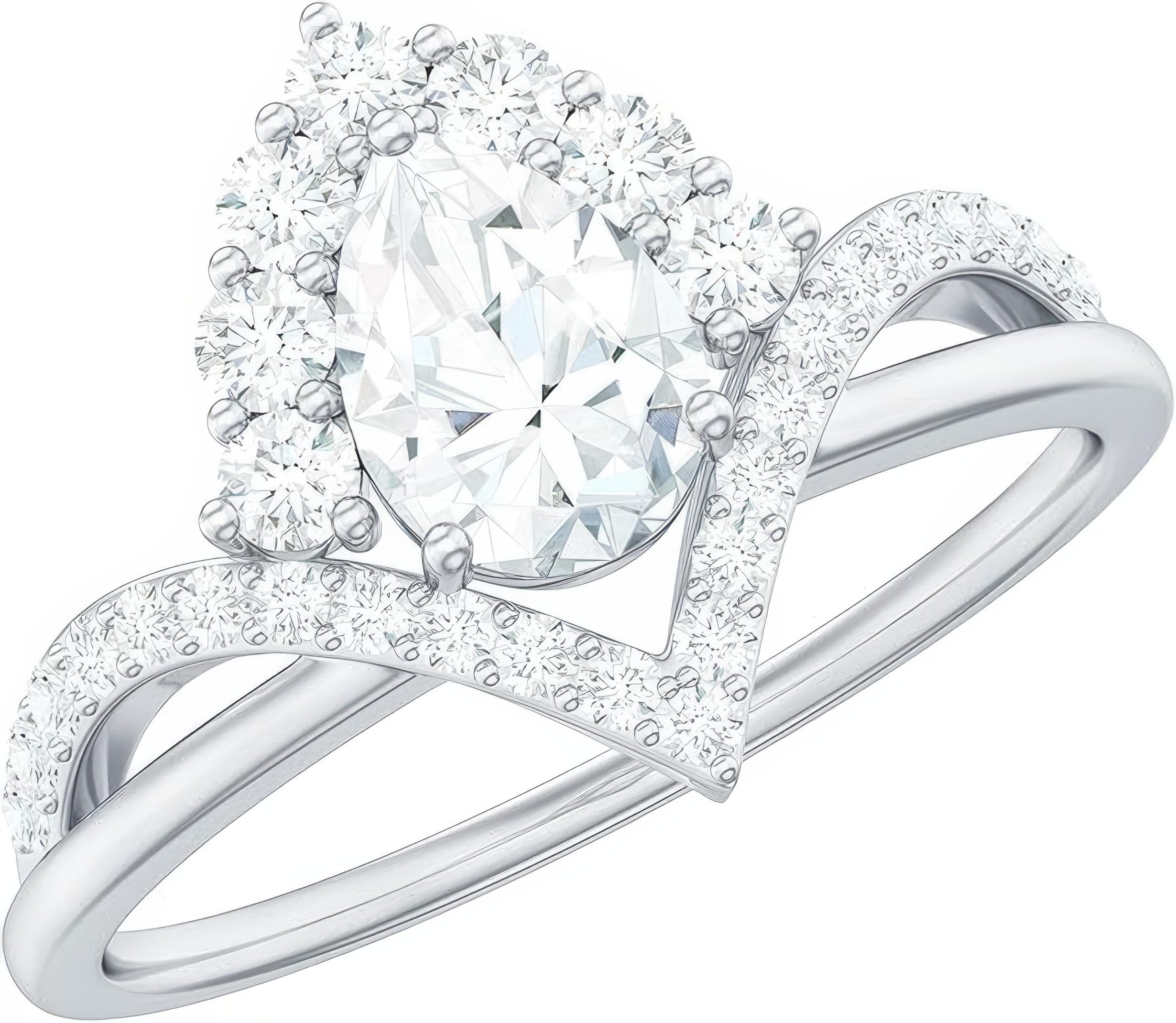 Diamantring Eheringe,Ring Gold Damen 585,Diamant Ring Damen,Wassertropfenförmiger