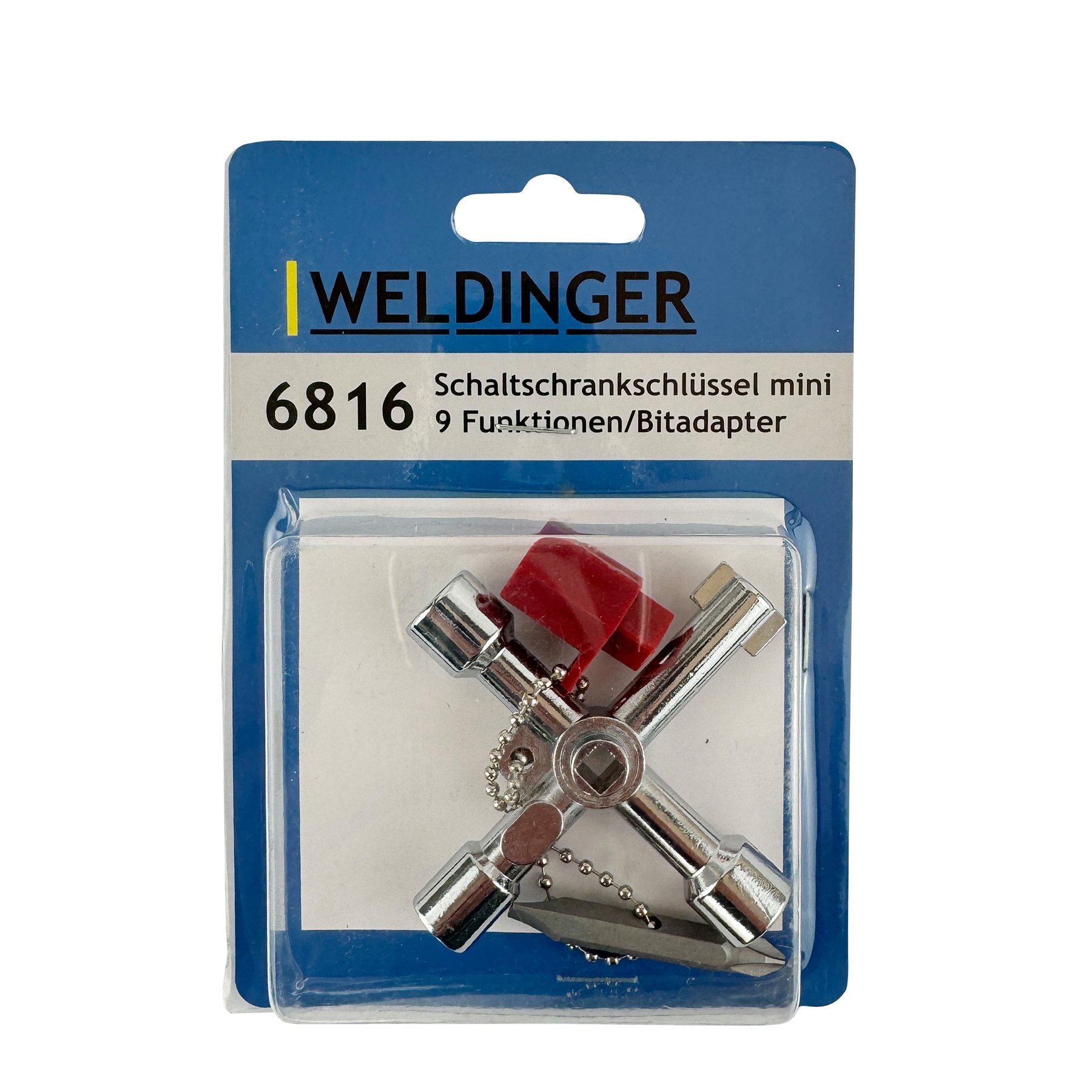 WELDINGER Schaltschrankschlüssel Schaltschrankschlüssel Mini 9 Funktionen Bitadapter Kombibit Druckguss, (1 St), Multifunktionsschlüssel für Schlüsselbund – Bild 5 von 5